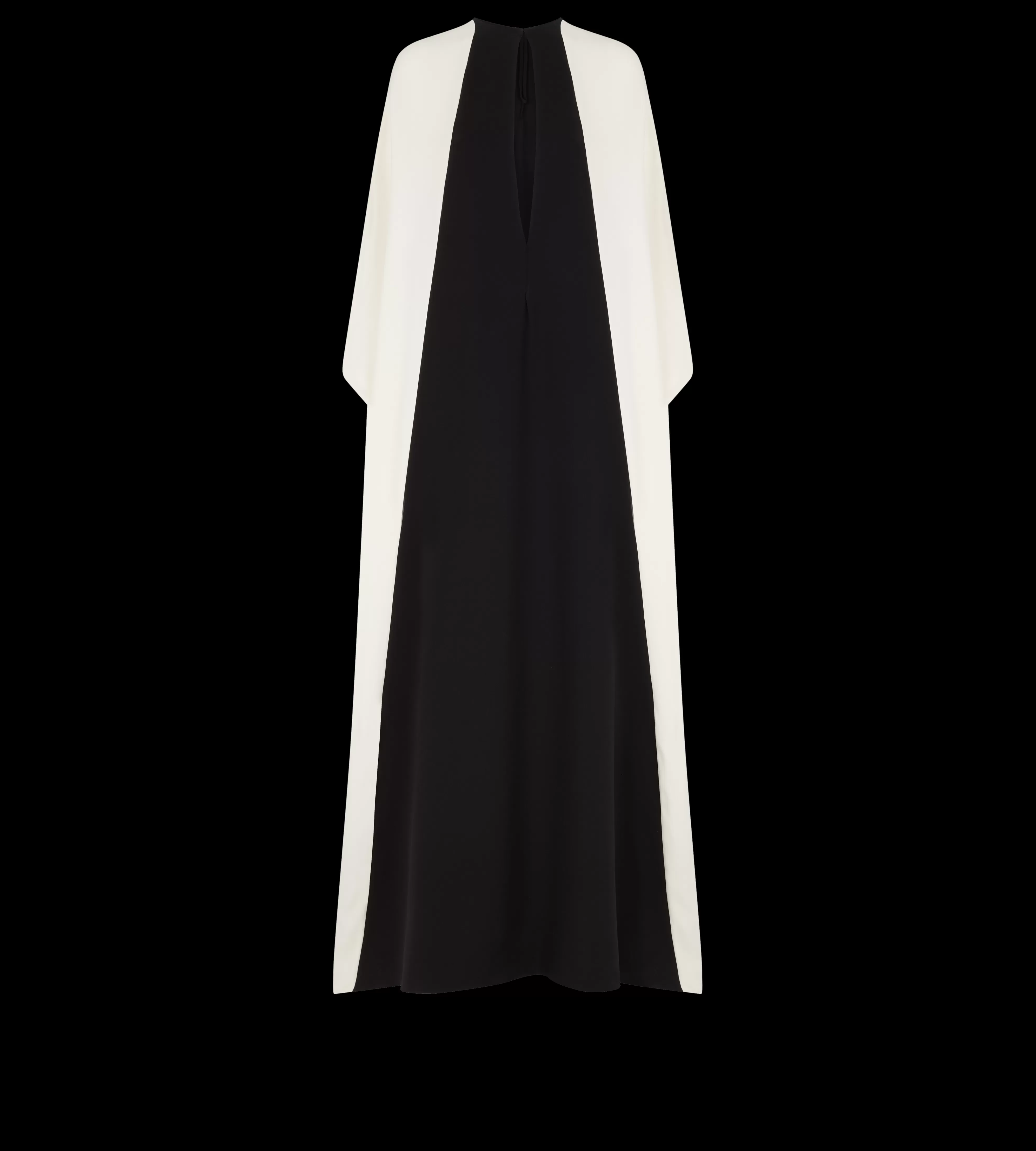 TOM FORD DOUBLE GEORGETTE STRETCH KAFTAN ECRU BLACK^WOMEN | WOMEN Dresses | SPRING 24