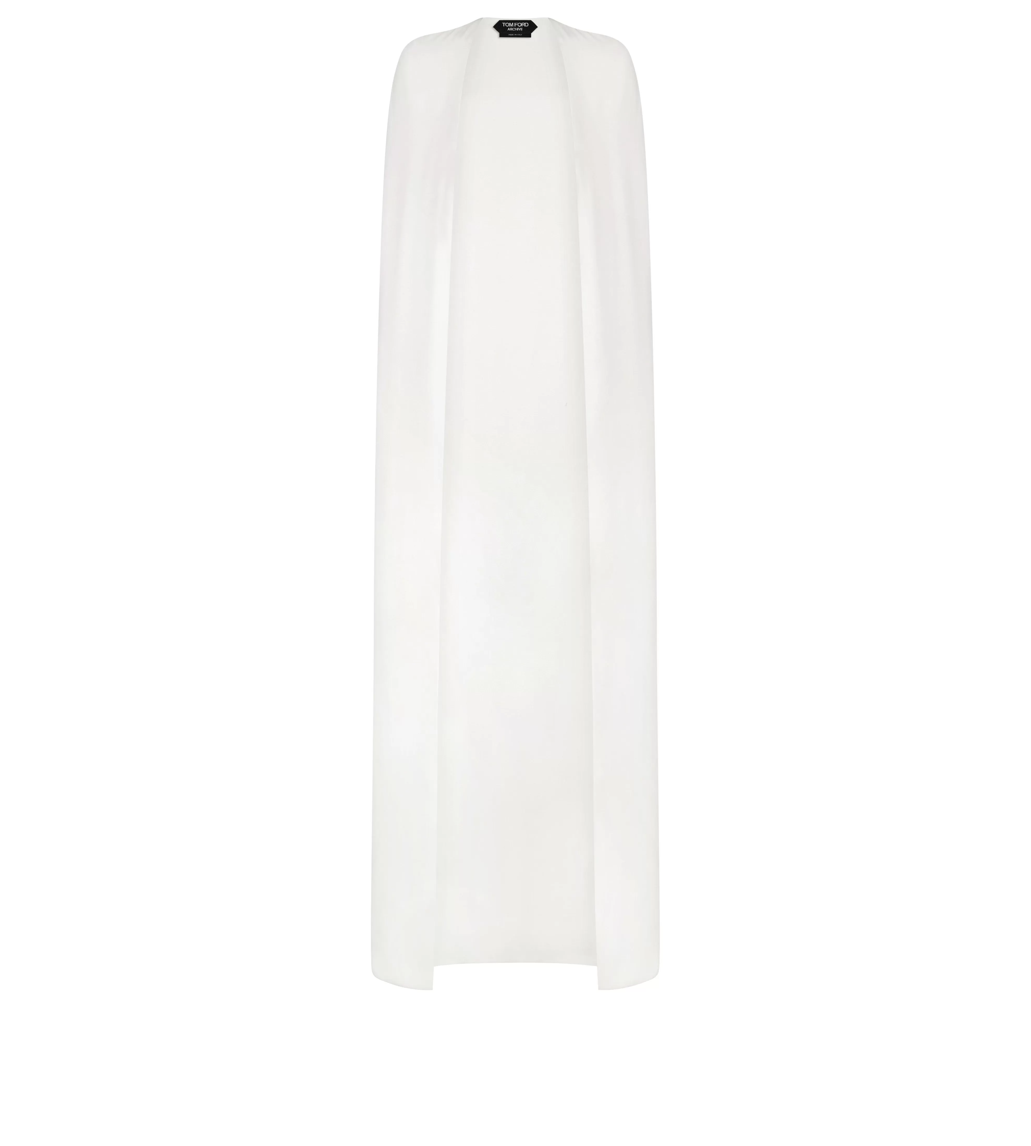 TOM FORD DOUBLE SILK GEORGETTE EVENING CAPE CHALK^WOMEN | WOMEN Evening | AUTUMN/WINTER 23