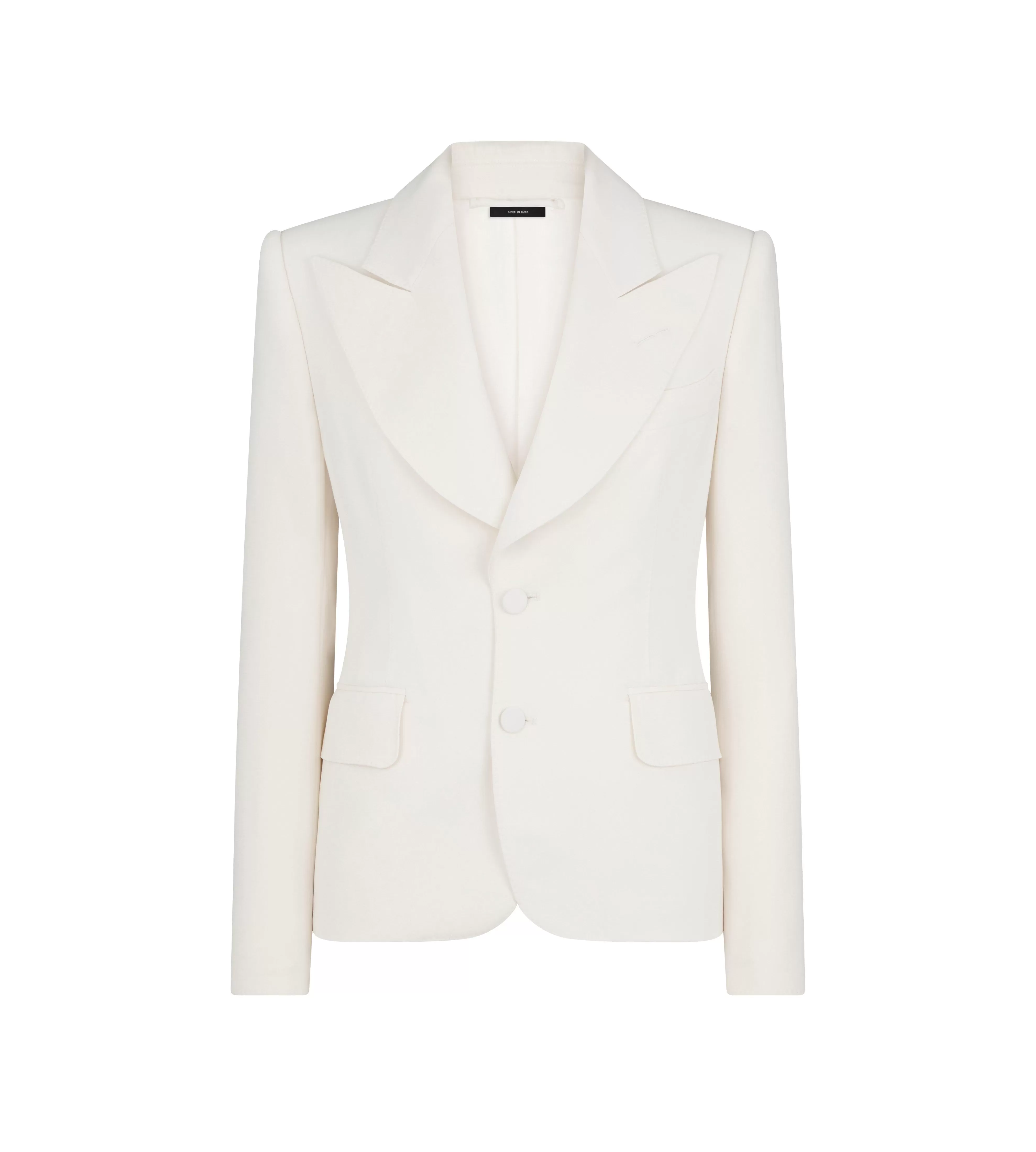 TOM FORD DOUBLE SILK GEORGETTE JACKET CHALK^WOMEN | WOMEN Jackets | AUTUMN/WINTER 23