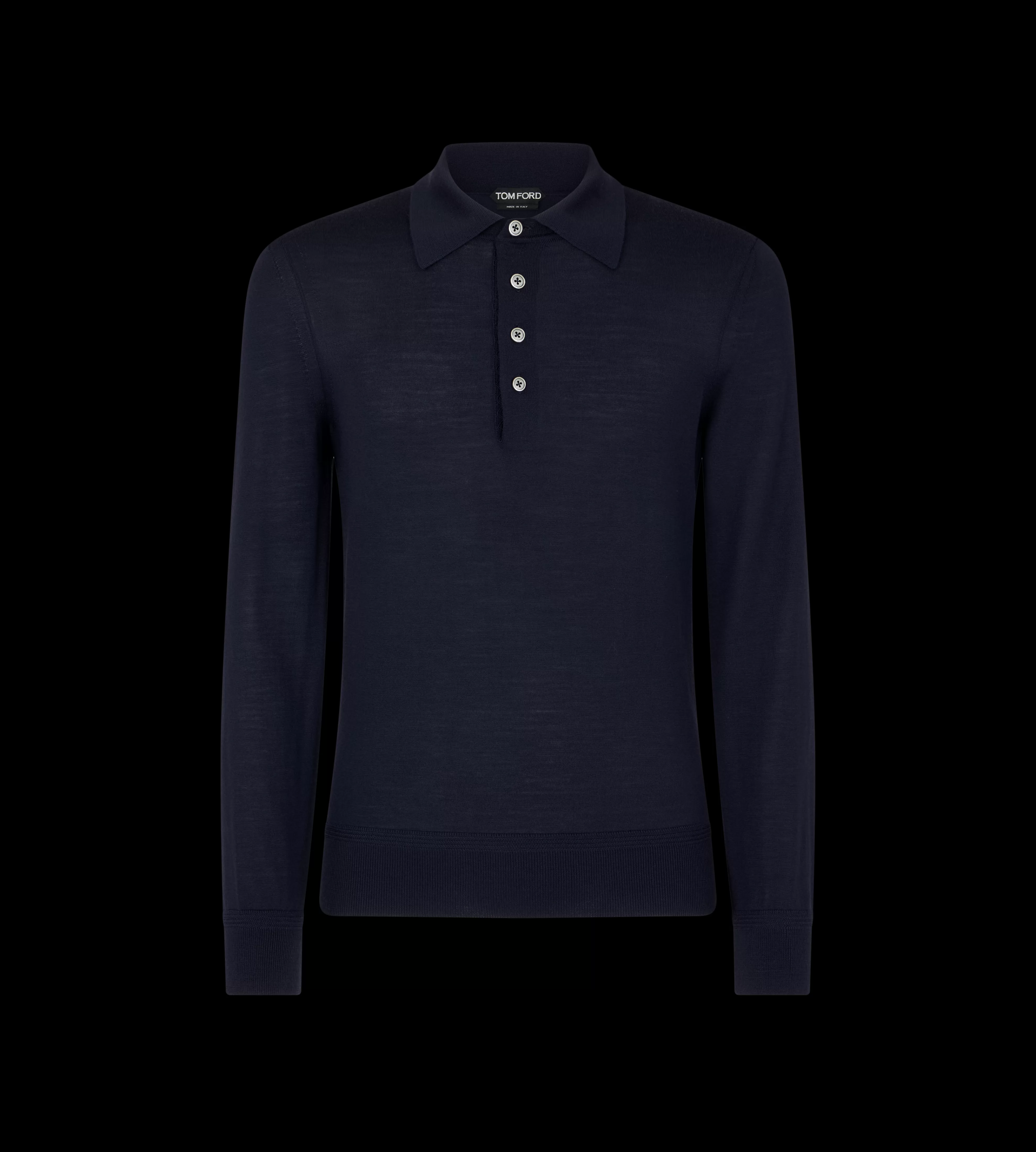 TOM FORD FINE GAUGE MERINO POLO INDIGO^MEN | MEN Knitwear | Shirts