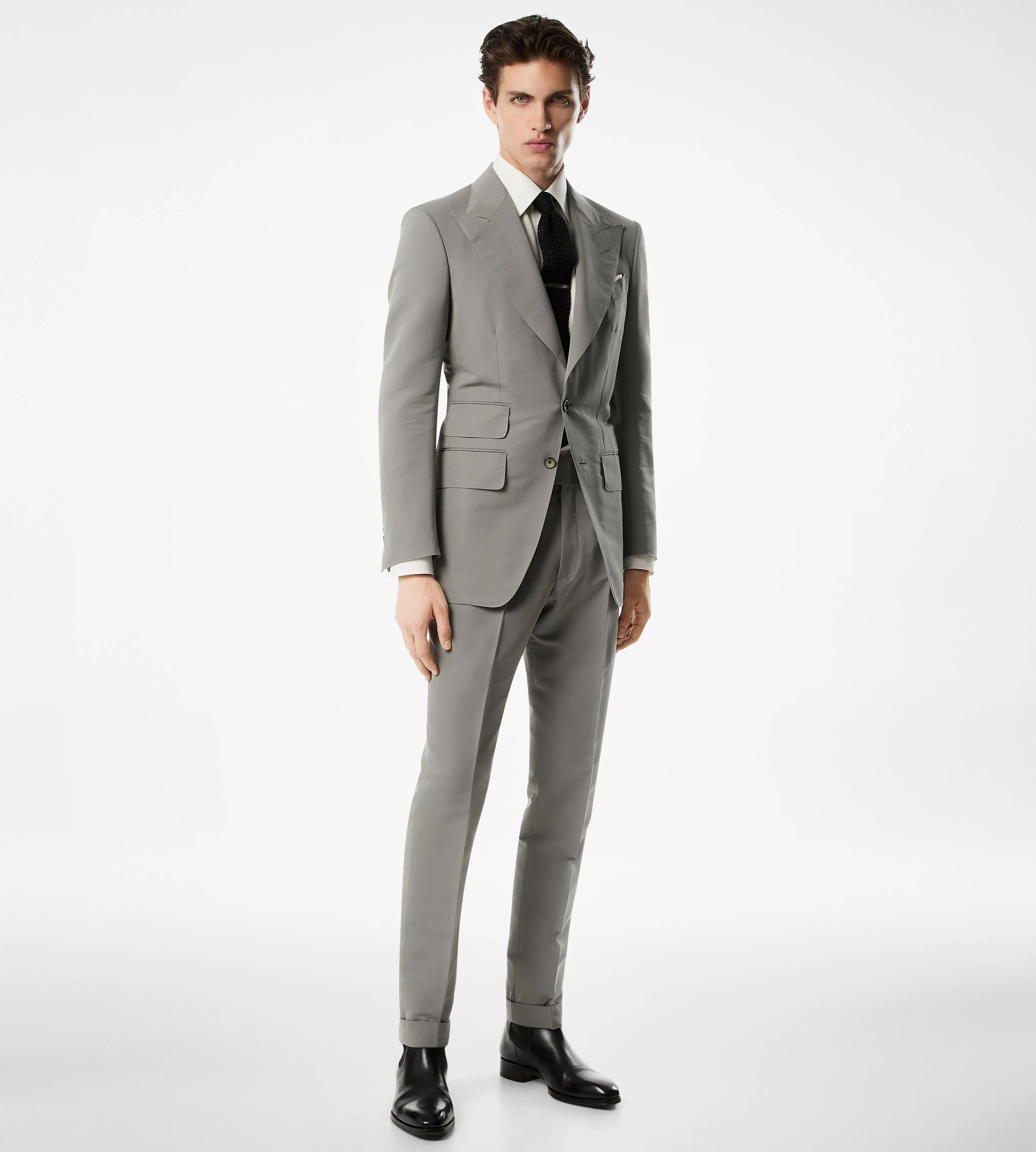 TOM FORD FINE POPLIN ATTICUS JACKET PEBBLE^MEN | MEN SPRING 24 | Jackets