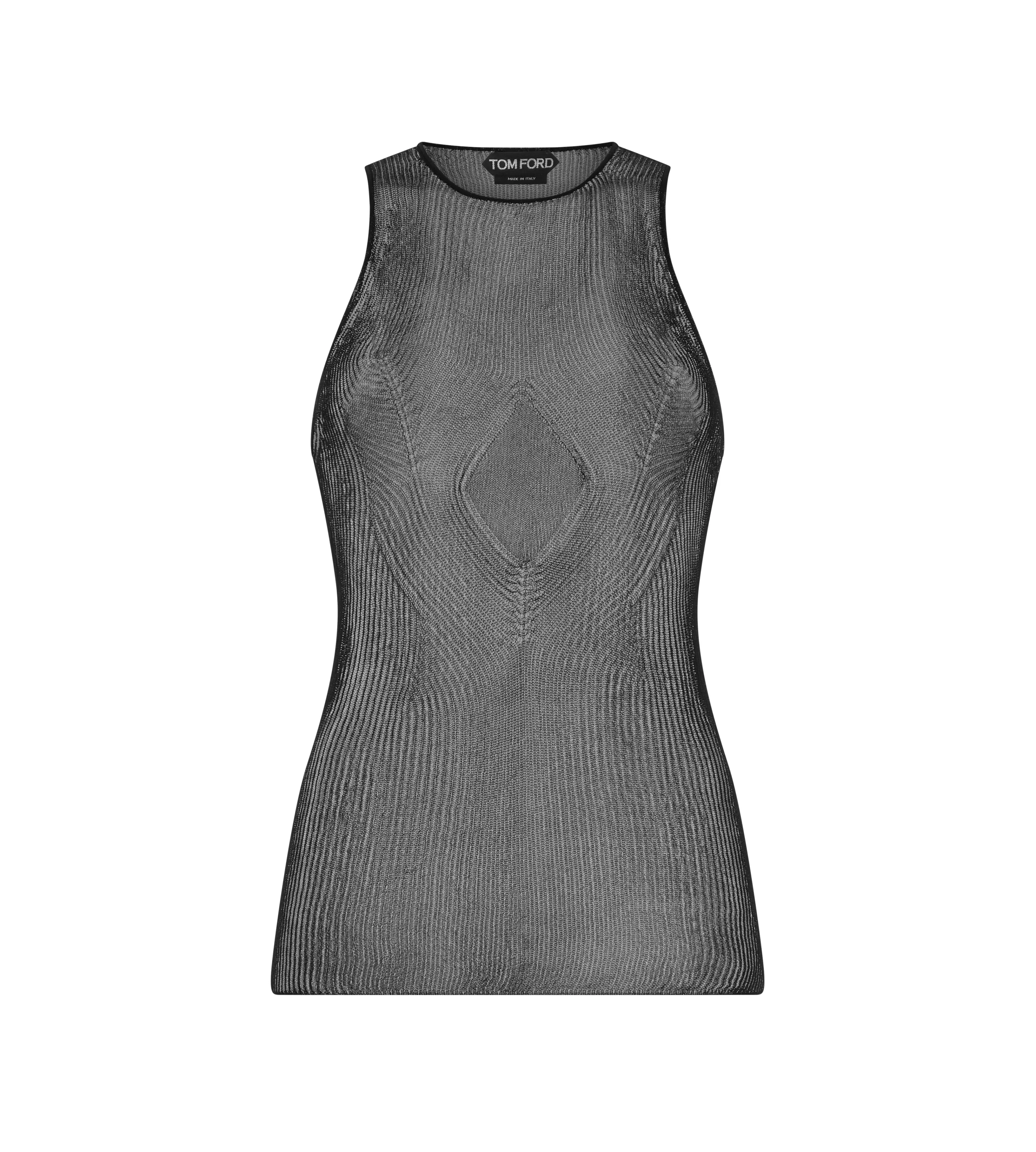 TOM FORD FINE SILK RIB TANK TOP BLACK^WOMEN | WOMEN Knitwear | Tops