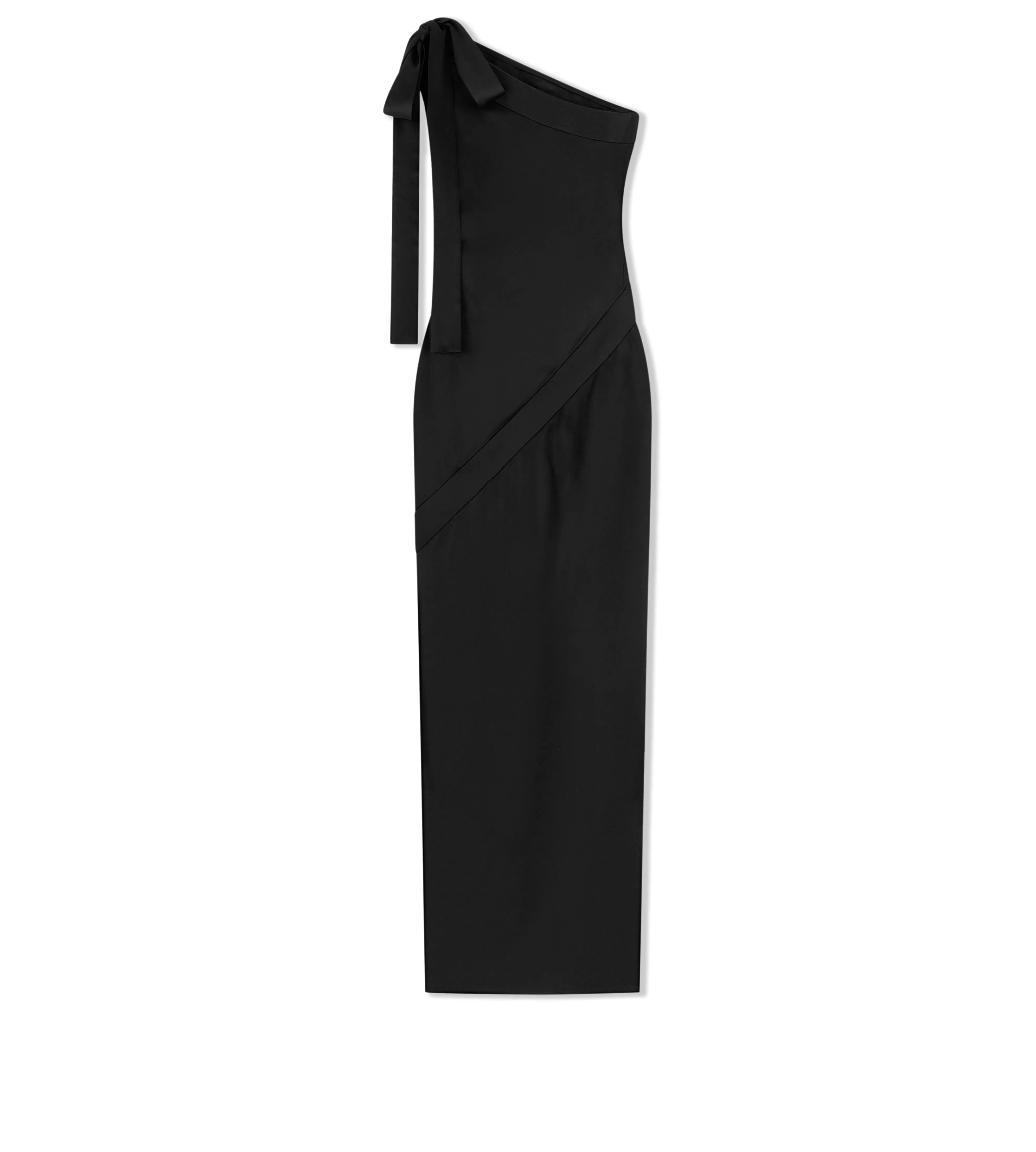 TOM FORD FLUID DOUBLE-FACED SATIN ONE SHOULDER DRESS BLACK^WOMEN Dresses