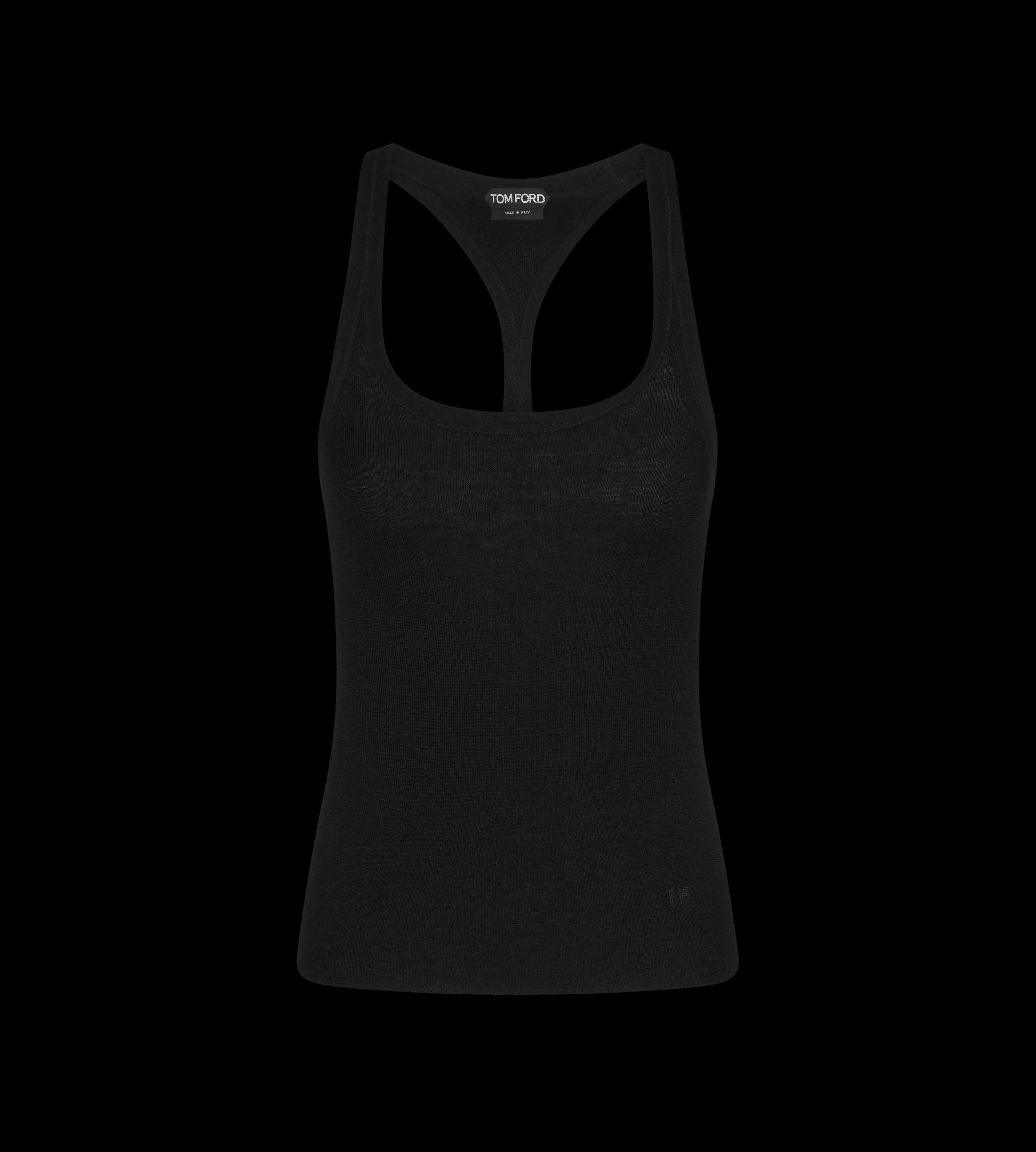 TOM FORD FULL NEEDLE FINE CASHMERE SILK  KNIT TANK TOP BLACK^WOMEN SPRING 24