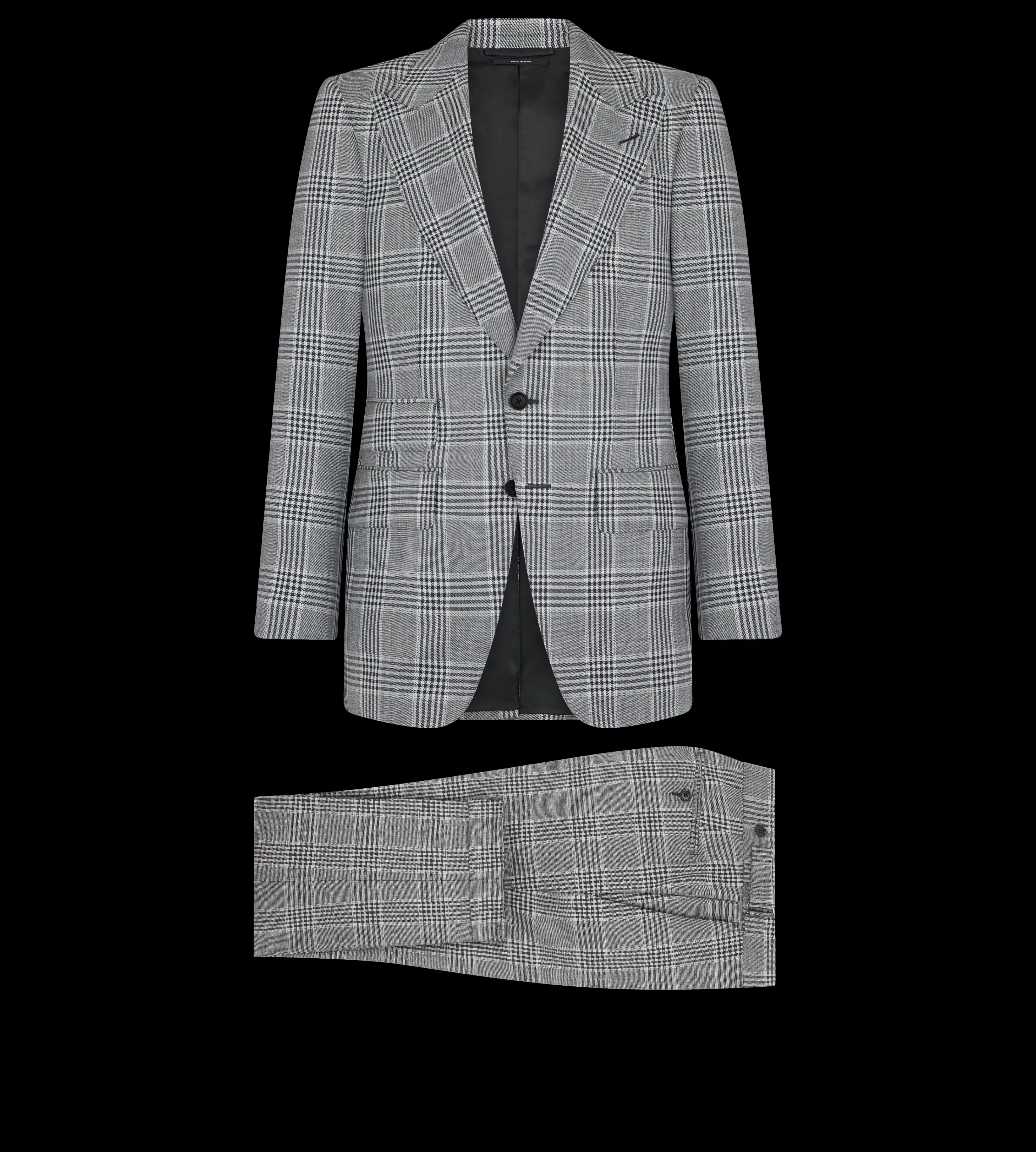 TOM FORD GINGHAM OVERCHECK ATTICUS SUIT COMBO WHITE & BLACK^MEN | MEN Suits | SPRING 24