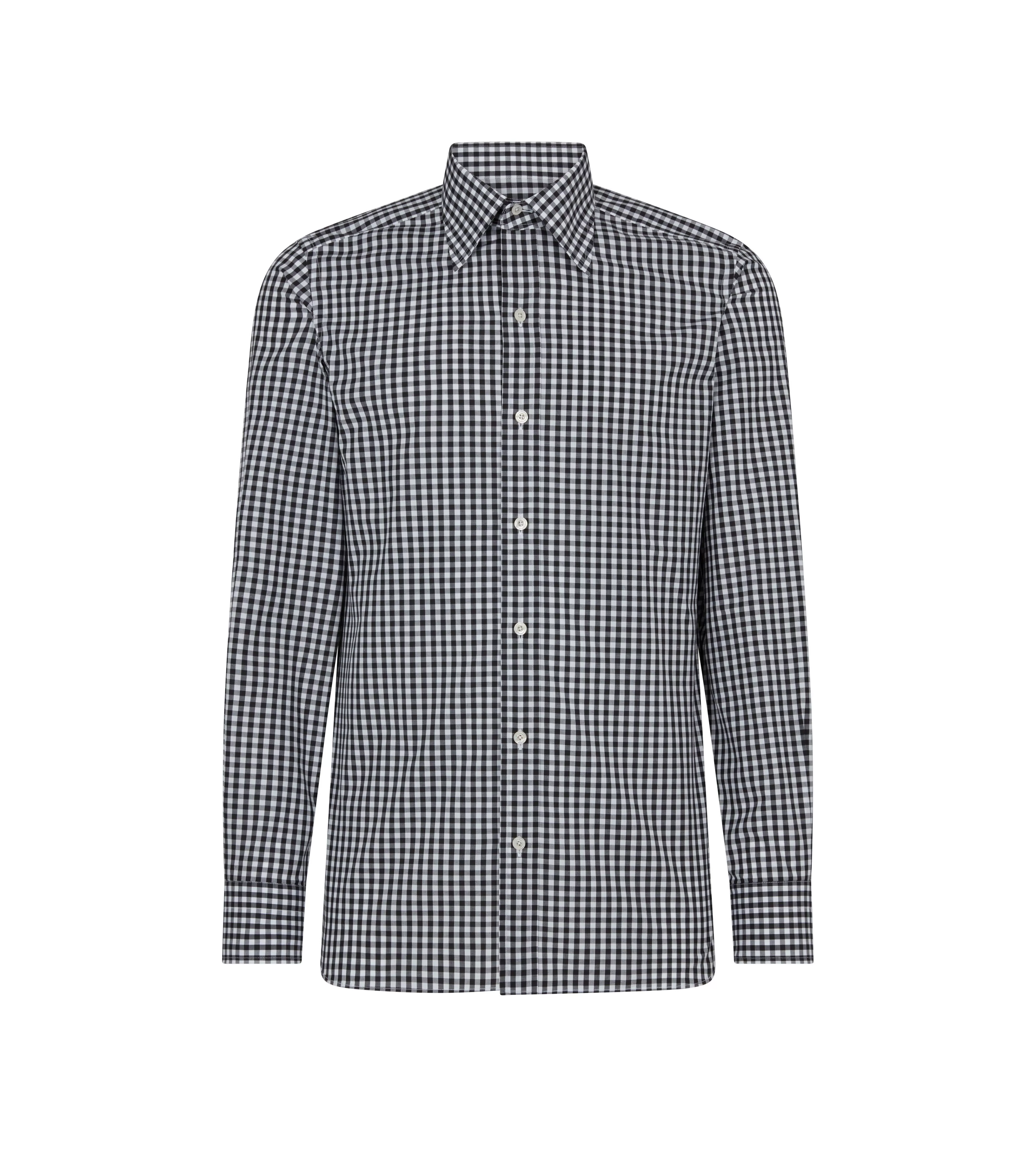 TOM FORD GINGHAM SLIM FIT SHIRT WHITE & BLACK^MEN Shirts