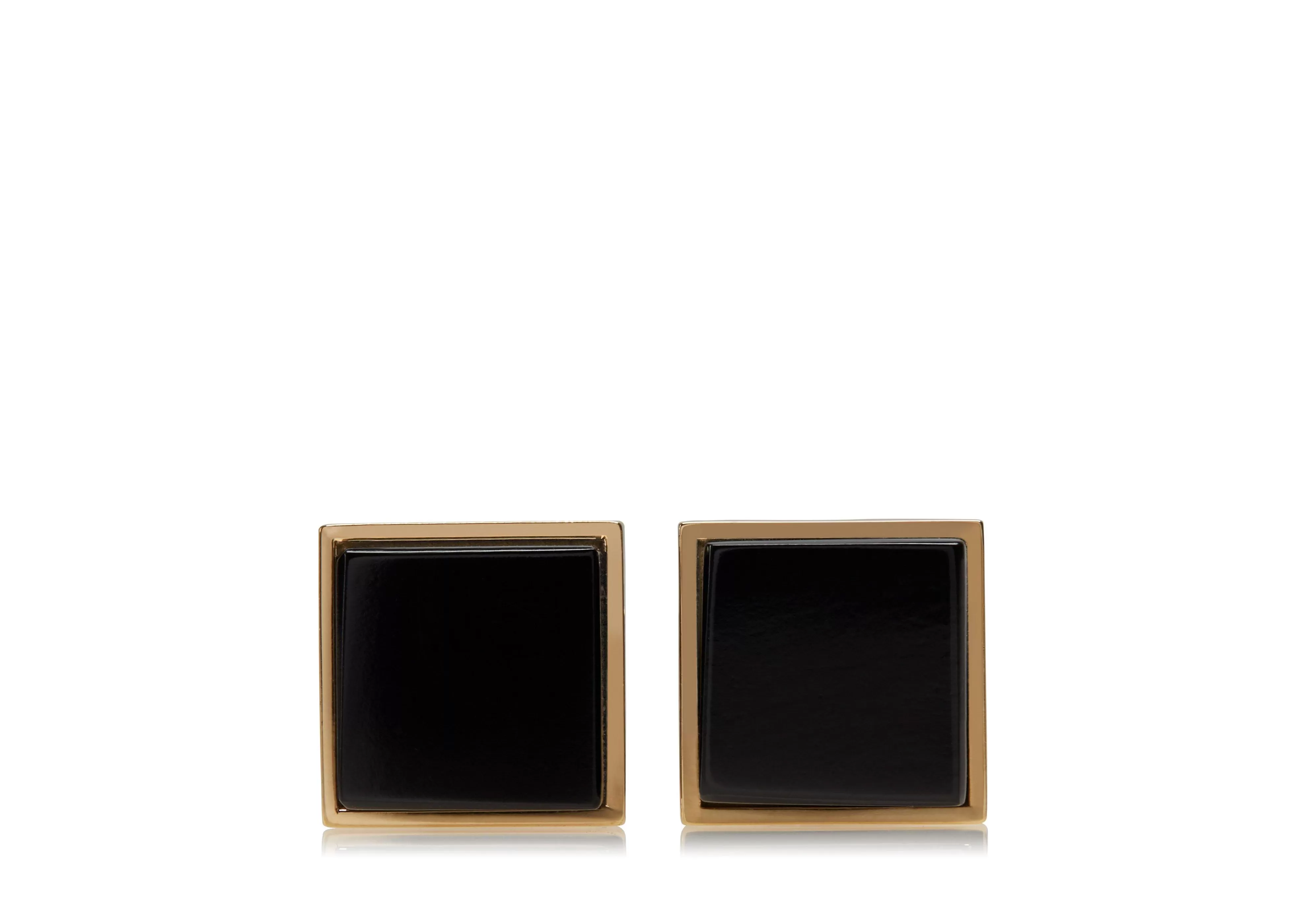 TOM FORD GOLD AND ONYX SQUARE CUFFLINKS GOLD/ONYX^MEN Jewelry