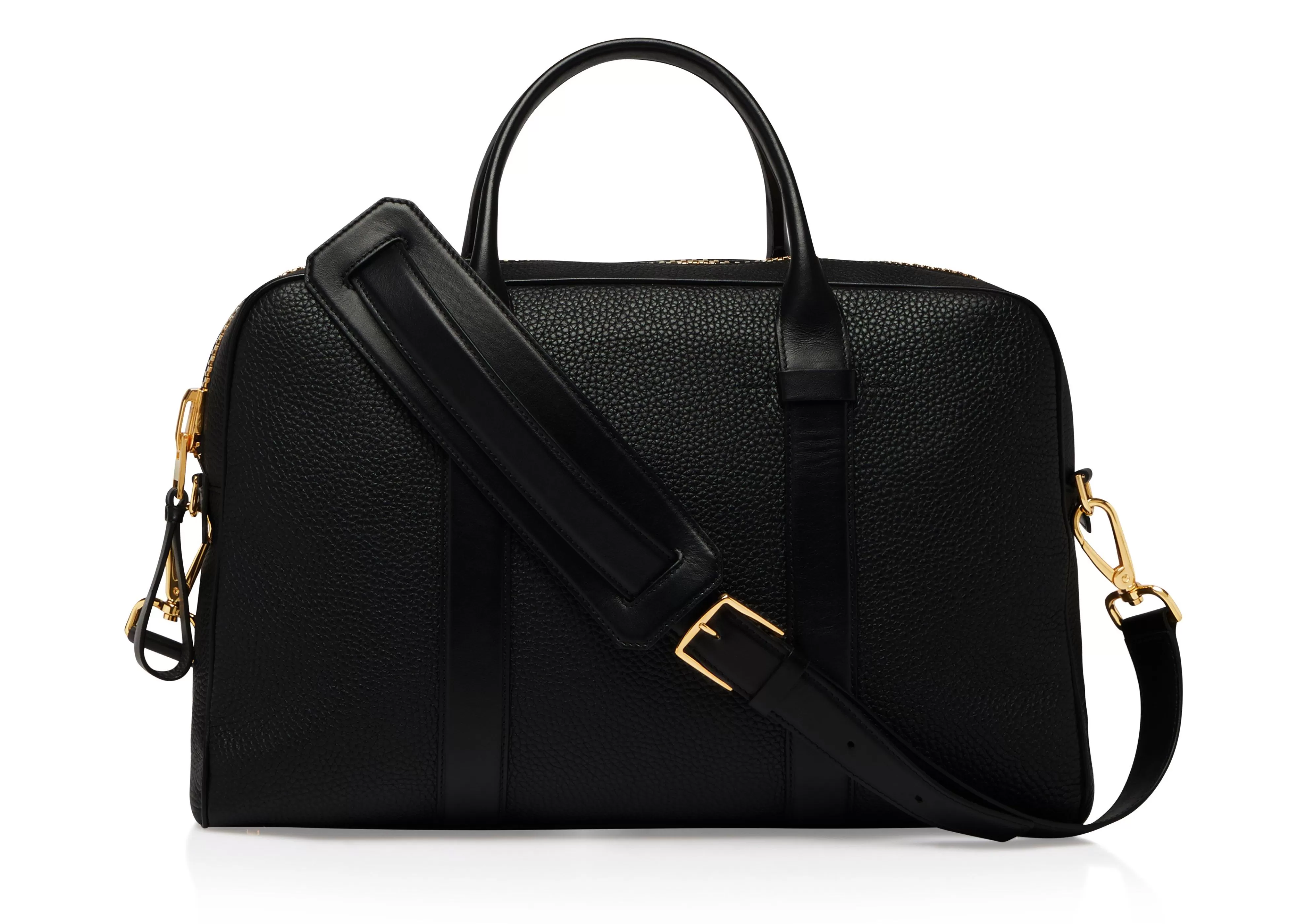 TOM FORD GRAIN LEATHER BUCKLEY BRIEFCASE BLACK^MEN Briefcases