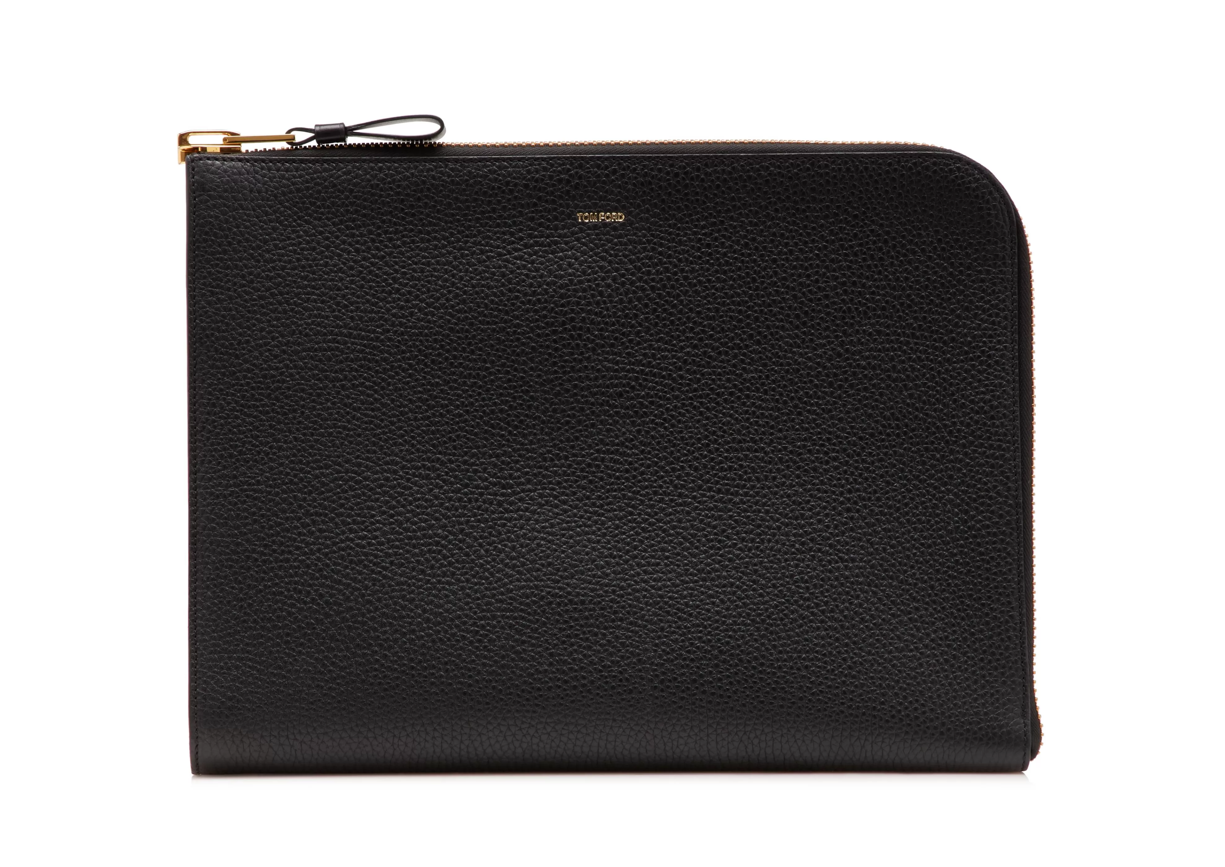 TOM FORD GRAIN LEATHER BUCKLEY ZIP PORTFOLIO BLACK^MEN Briefcases