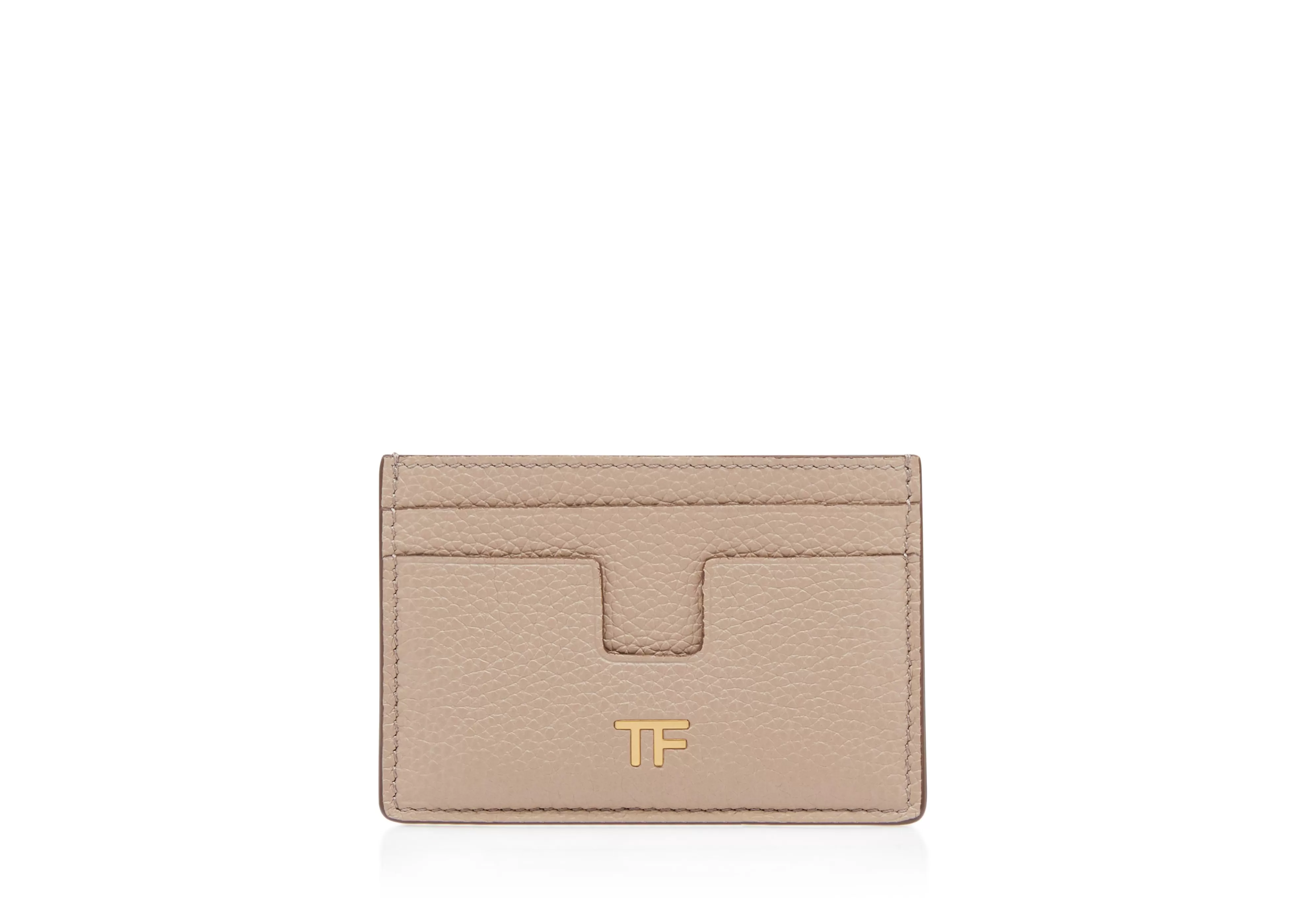 TOM FORD GRAIN LEATHER CLASSIC TF CARD HOLDER SILK TAUPE^WOMEN | WOMEN Accessories | Small Leather Goods