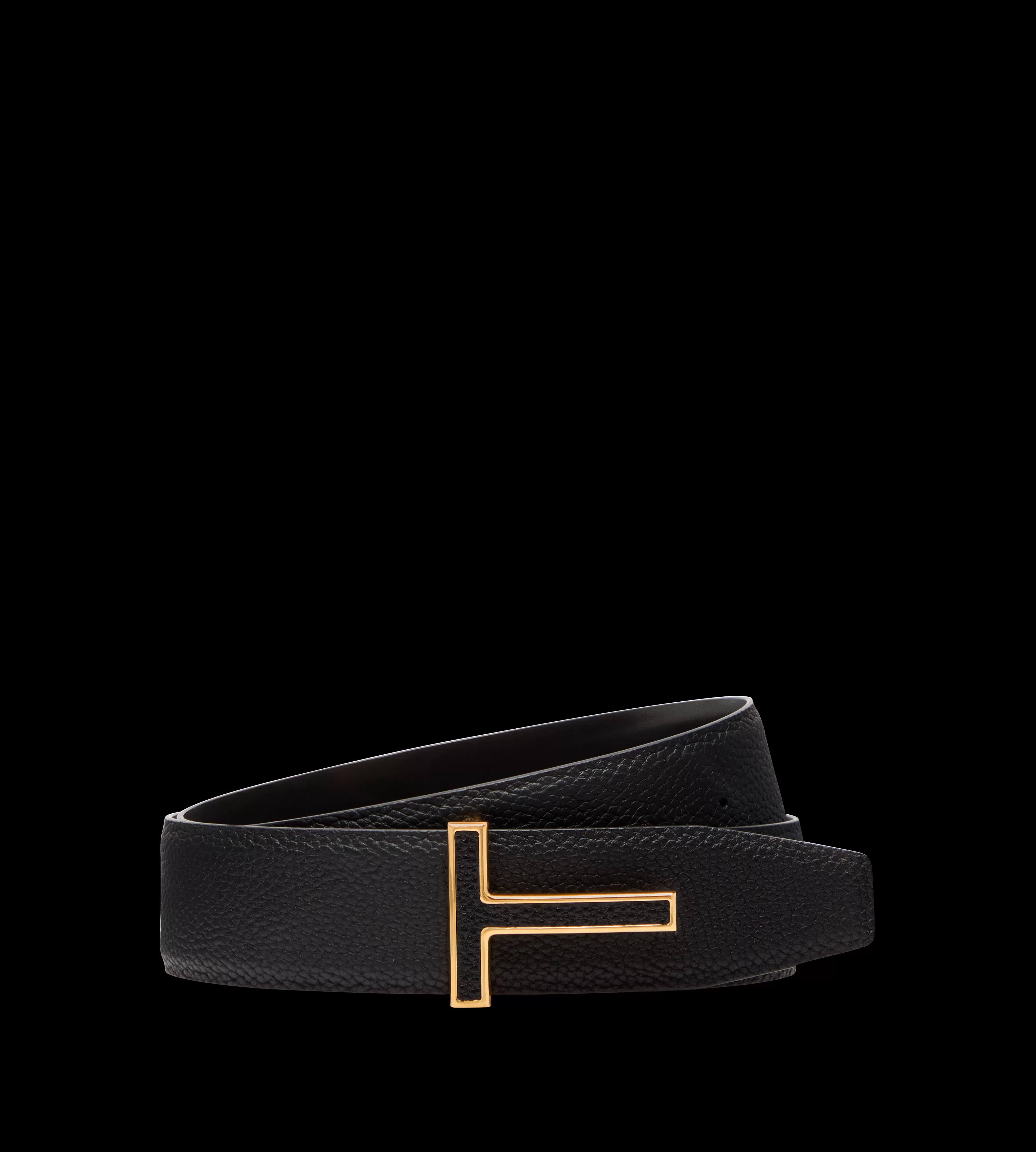 TOM FORD GRAIN LEATHER INSERT BUCKLE T BELT ^MEN Belts