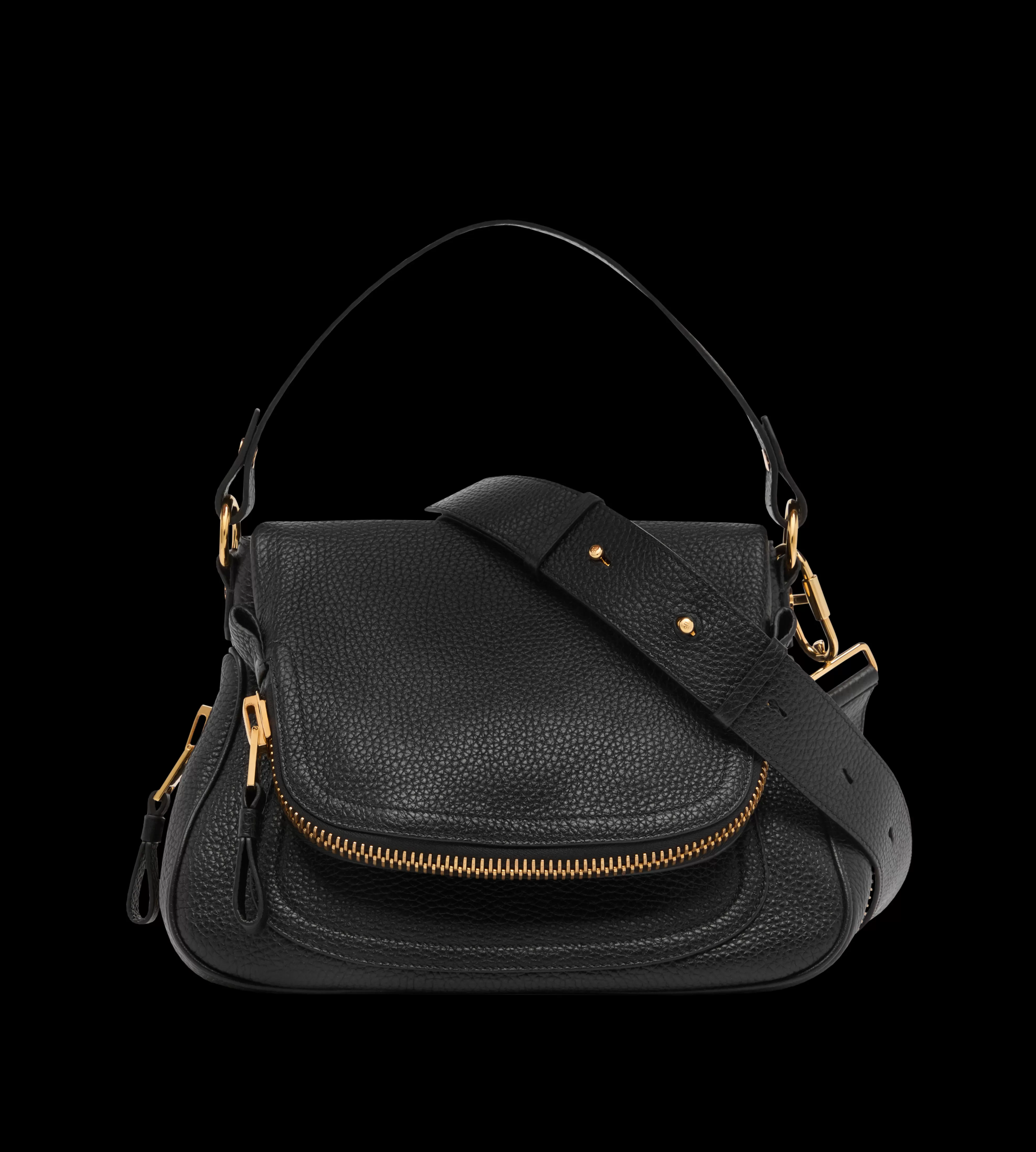 TOM FORD GRAIN LEATHER JENNIFER MEDIUM DOUBLE STRAP BAG BLACK^WOMEN | WOMEN Shoulder Bags | Cross Body Bags