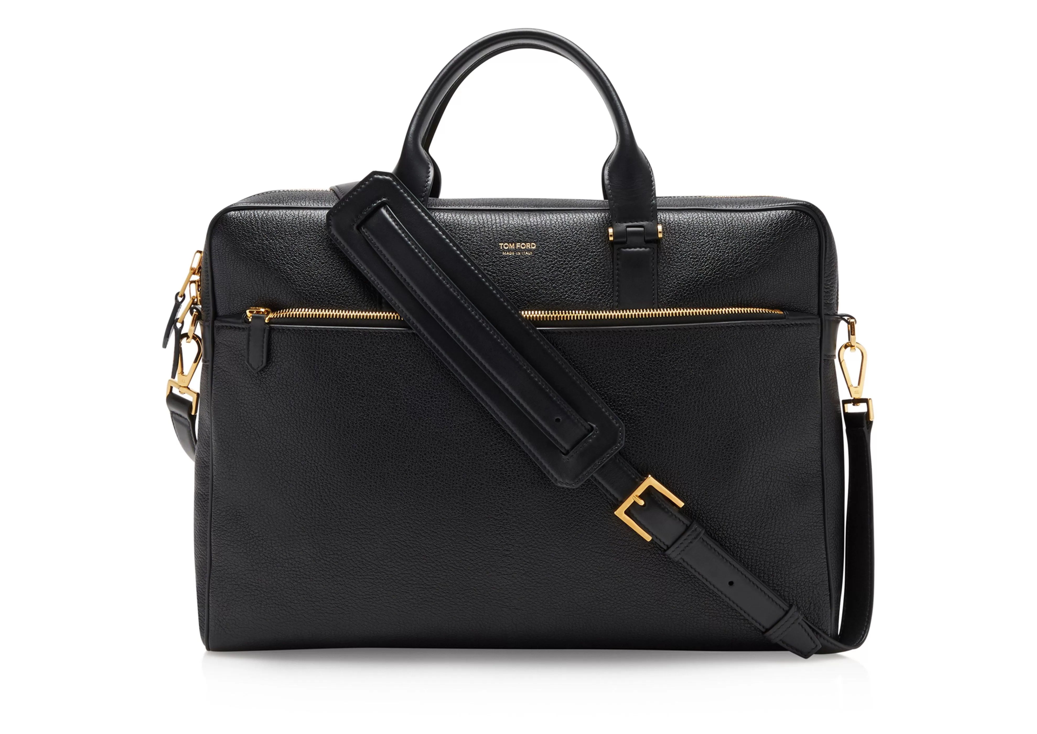 TOM FORD GRAIN LEATHER SLIM BRIEFCASE BLACK^MEN Briefcases