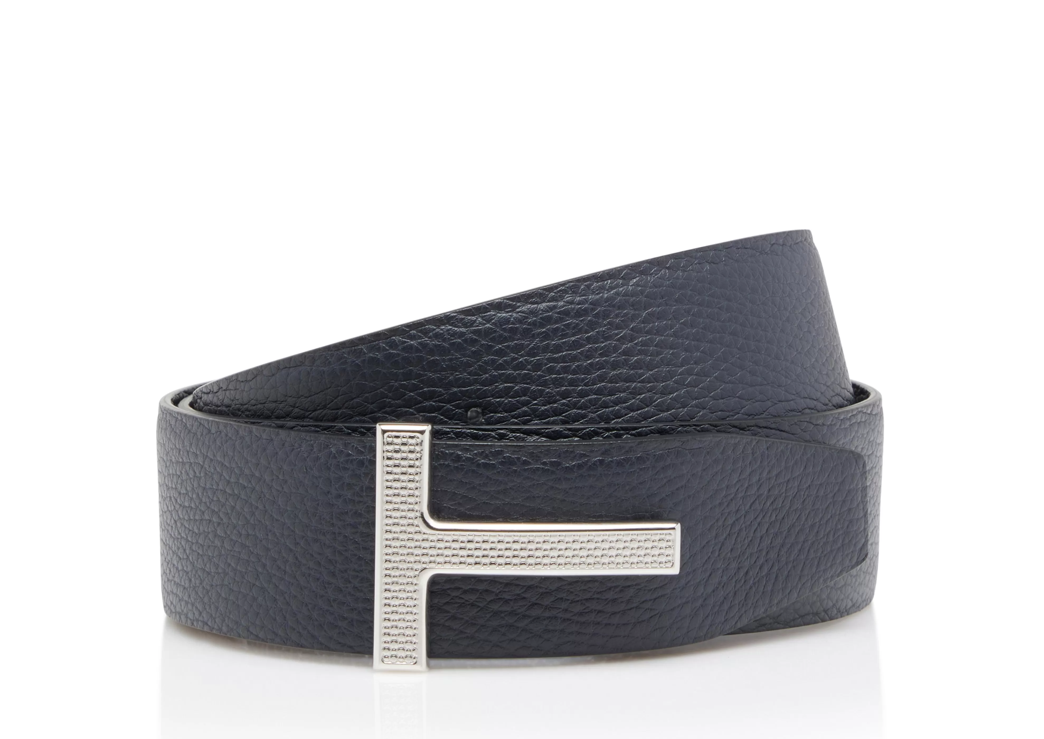 TOM FORD GRAIN LEATHER TEXTURED BUCKLE T BELT ^MEN Belts