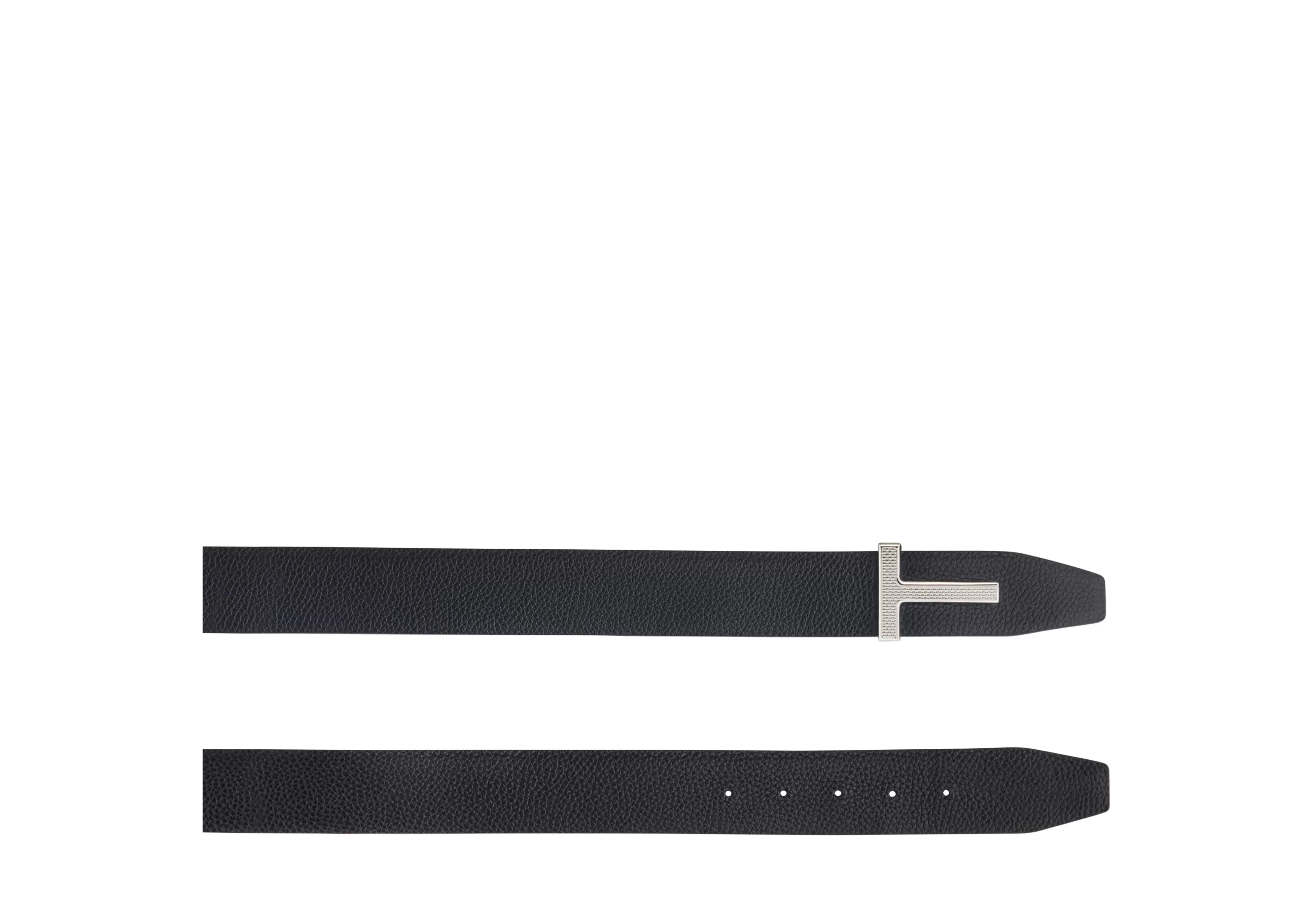 TOM FORD GRAIN LEATHER TEXTURED BUCKLE T BELT ^MEN Belts