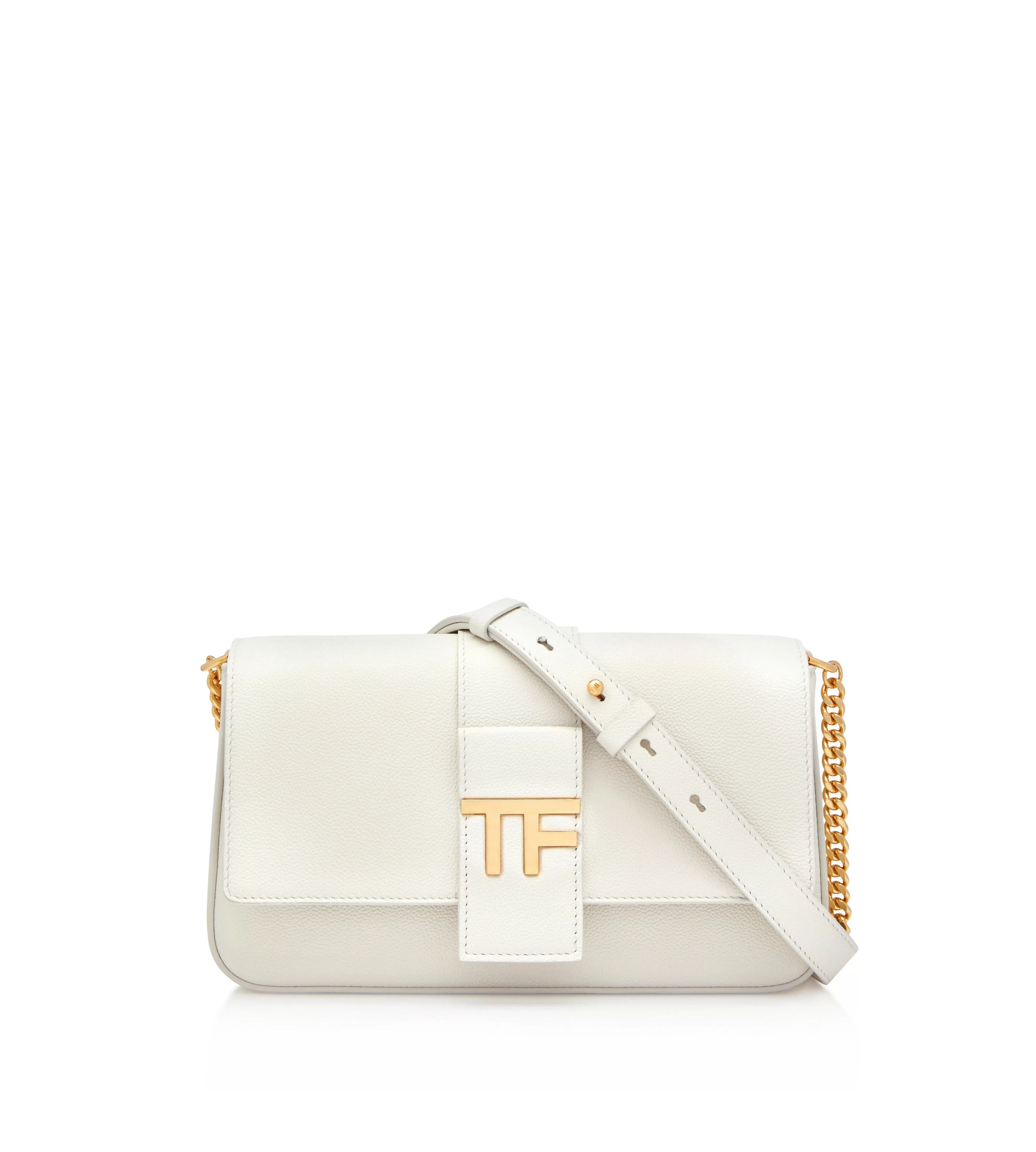 TOM FORD GRAIN LEATHER TF CHAIN SHOULDER BAG CHALK^WOMEN | WOMEN Shoulder Bags | Cross Body Bags