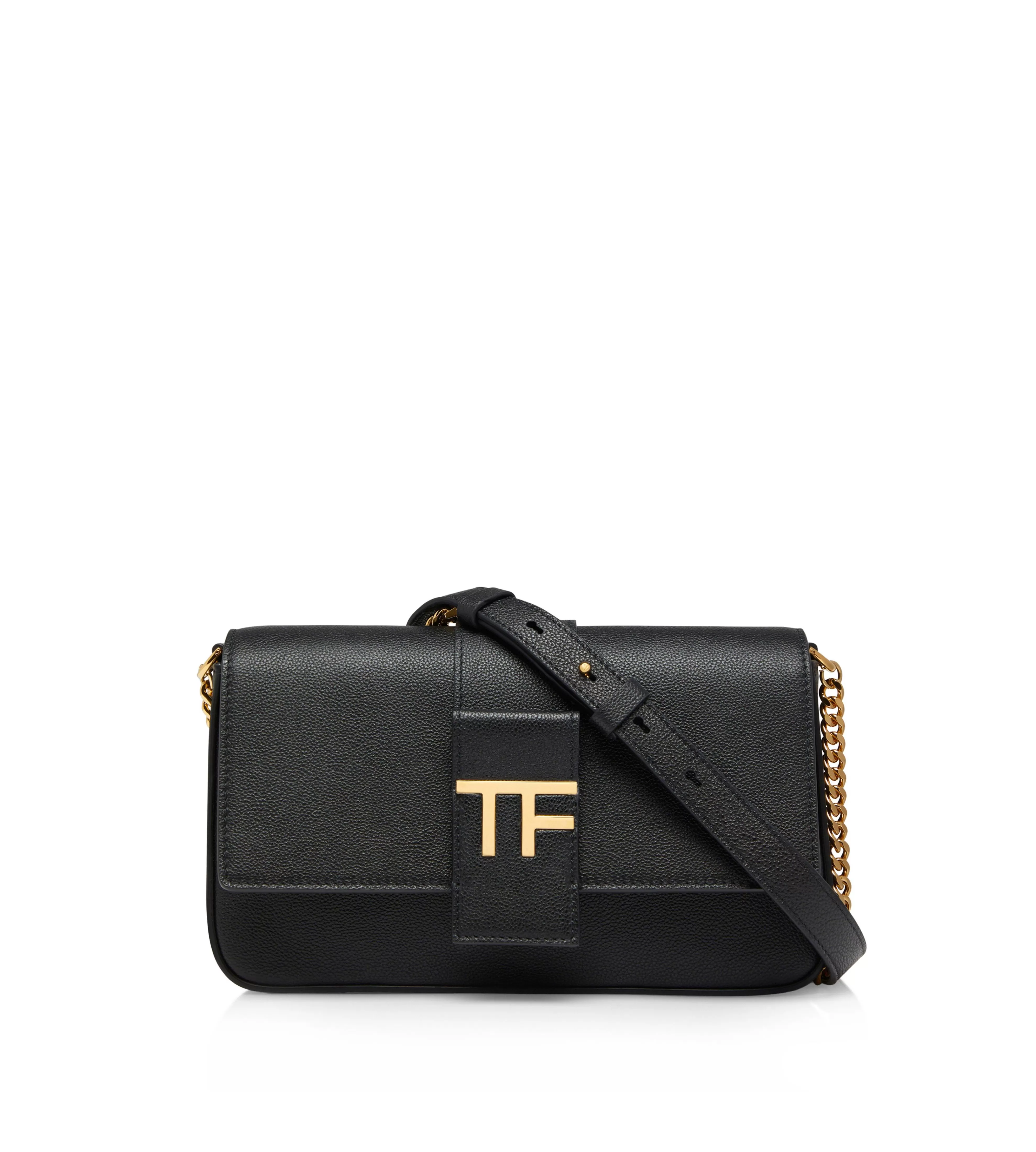 TOM FORD GRAIN LEATHER TF CHAIN SHOULDER BAG BLACK^WOMEN | WOMEN Shoulder Bags | Cross Body Bags