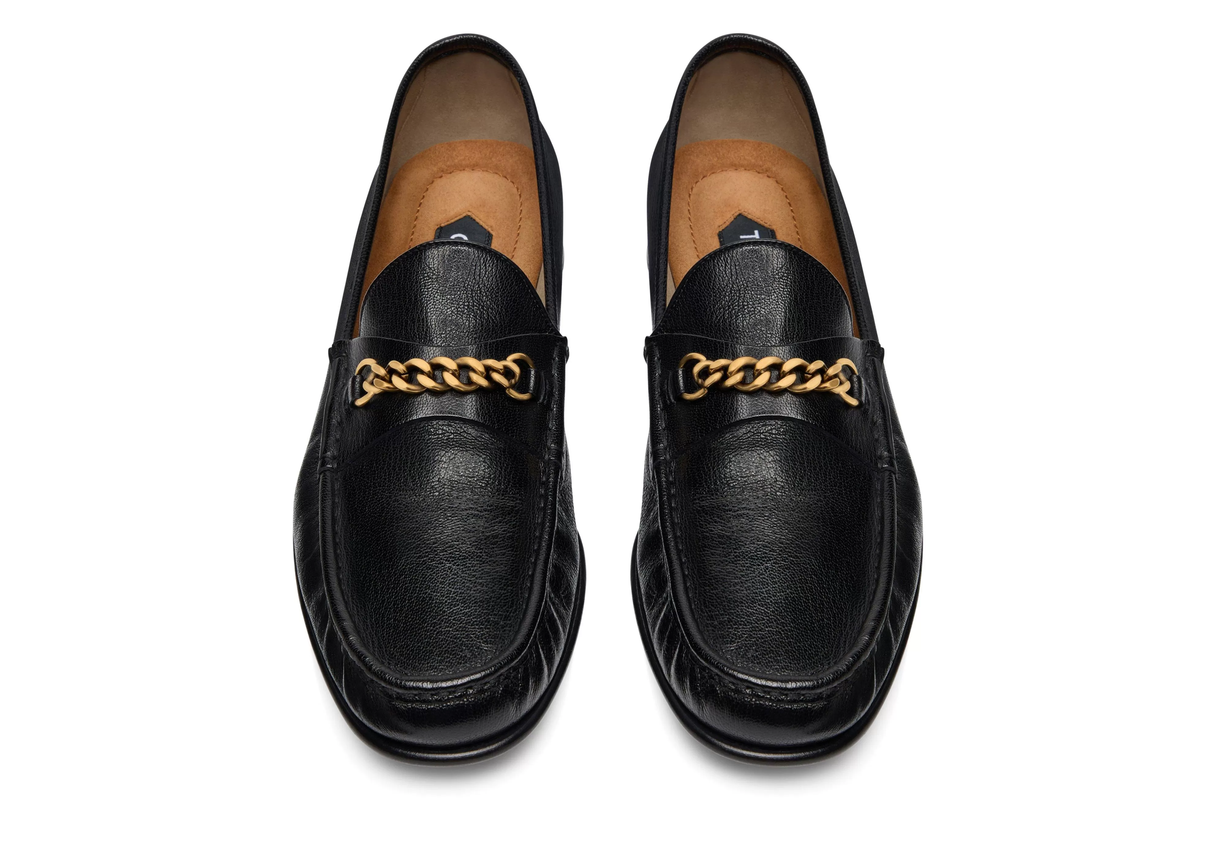 TOM FORD GRAIN LEATHER YORK CHAIN LOAFER BLACK^MEN Loafers