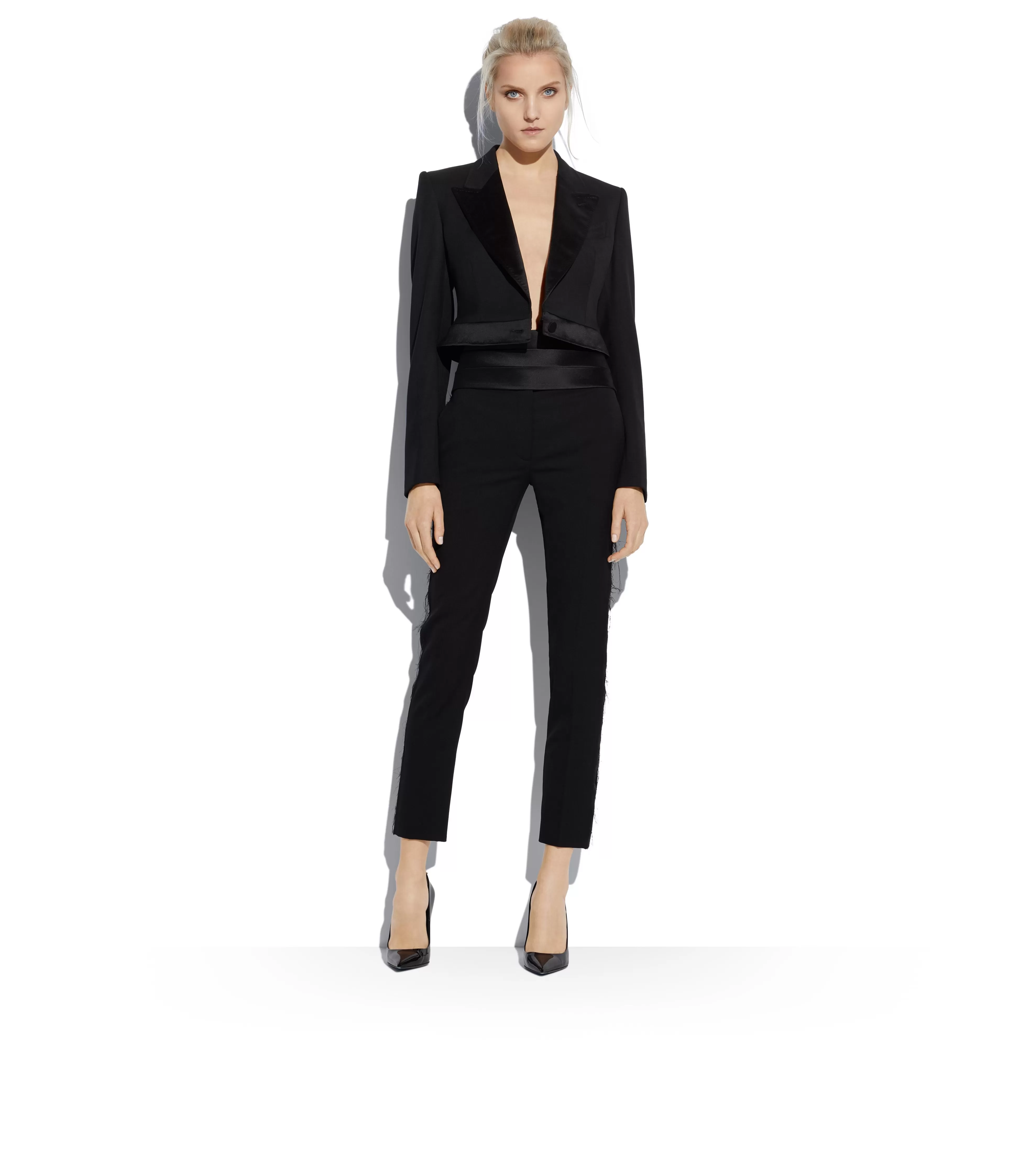 TOM FORD GRAN DE POUDRE "TUXEDO" SKINNY PANTS BLACK^WOMEN Pants & Shorts