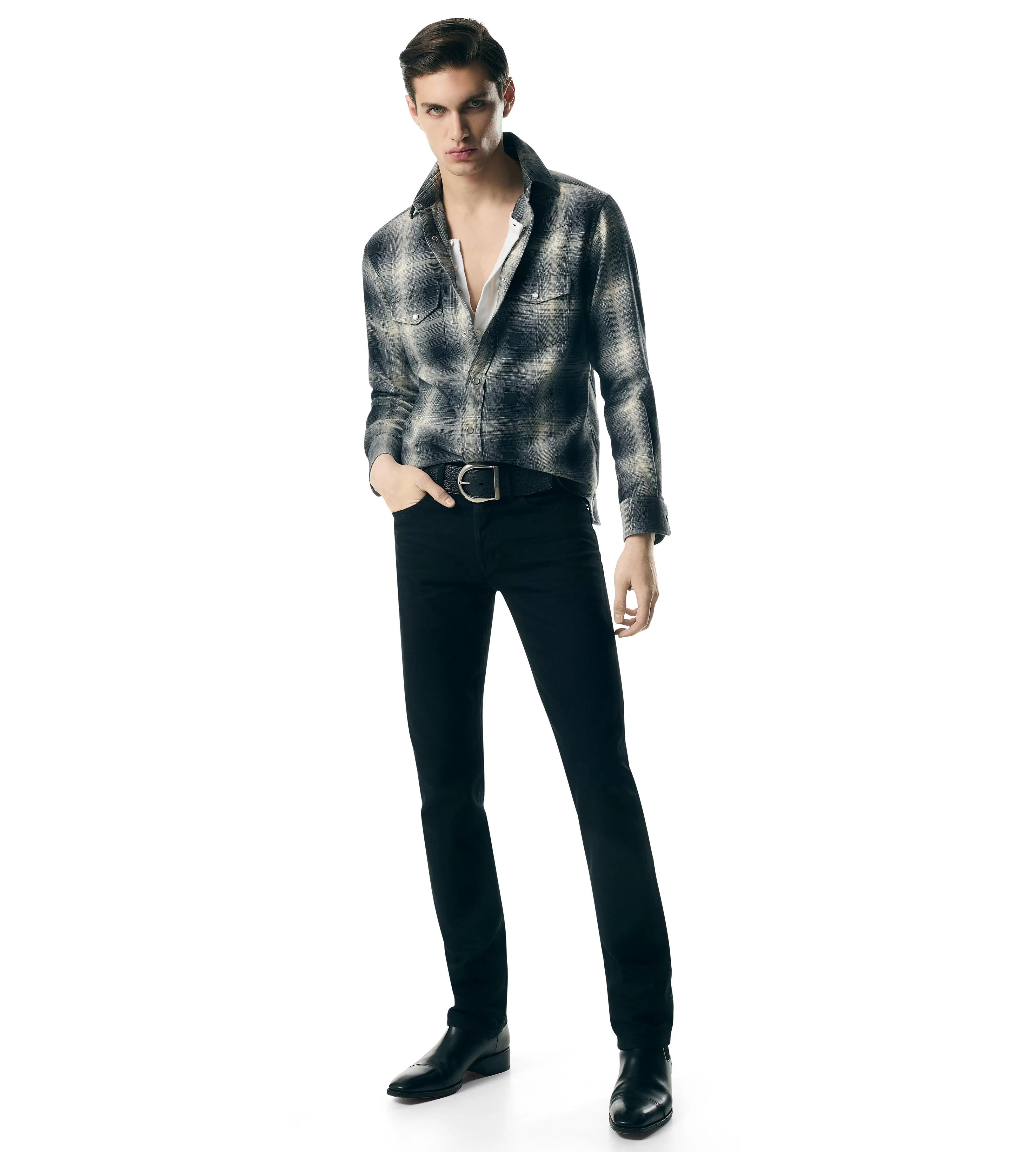 TOM FORD GRAND CHECK WESTERN SHIRT ^MEN Shirts