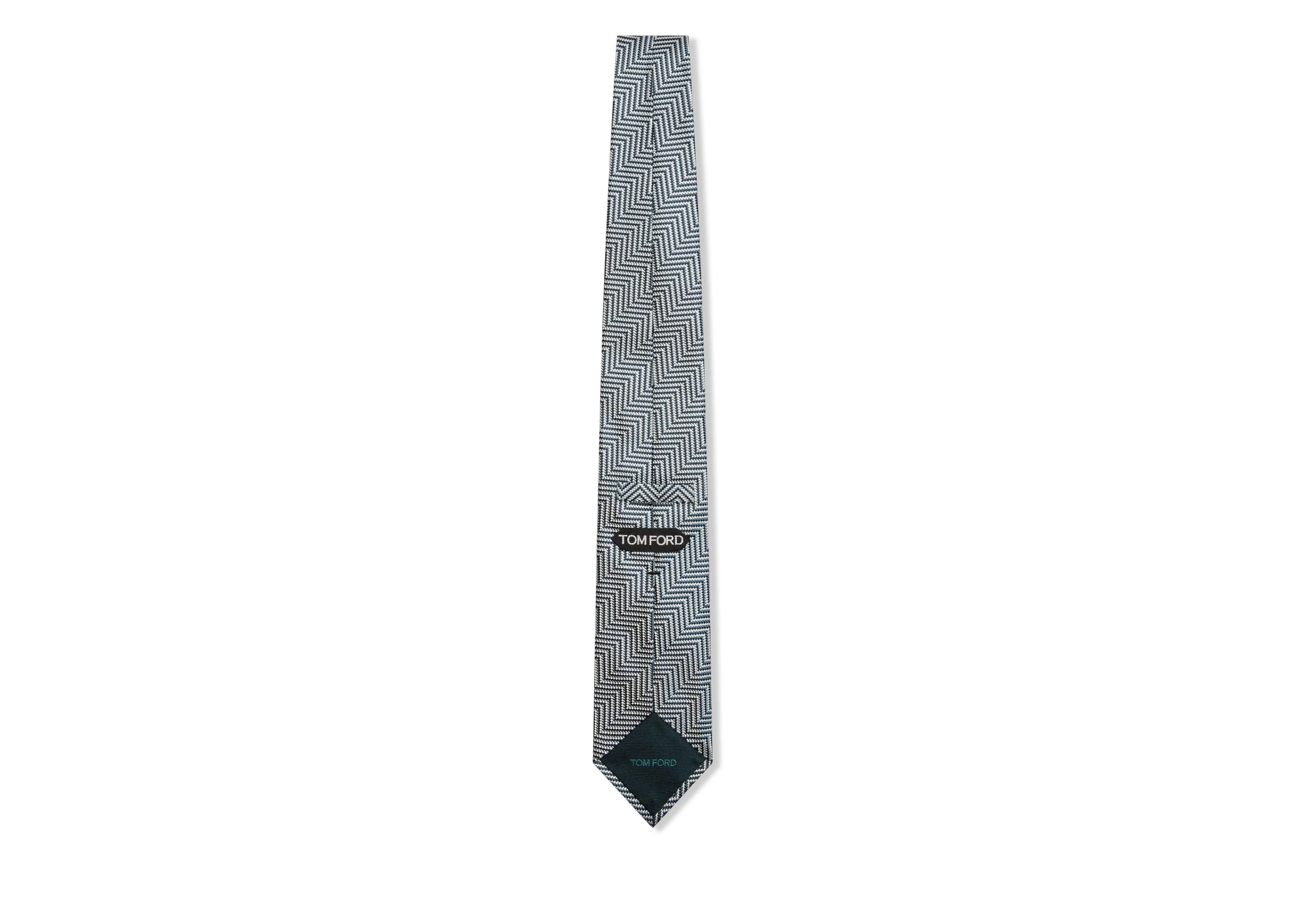 TOM FORD HERRINGBONE TIE PEACOCK^MEN Ties & Bow Ties