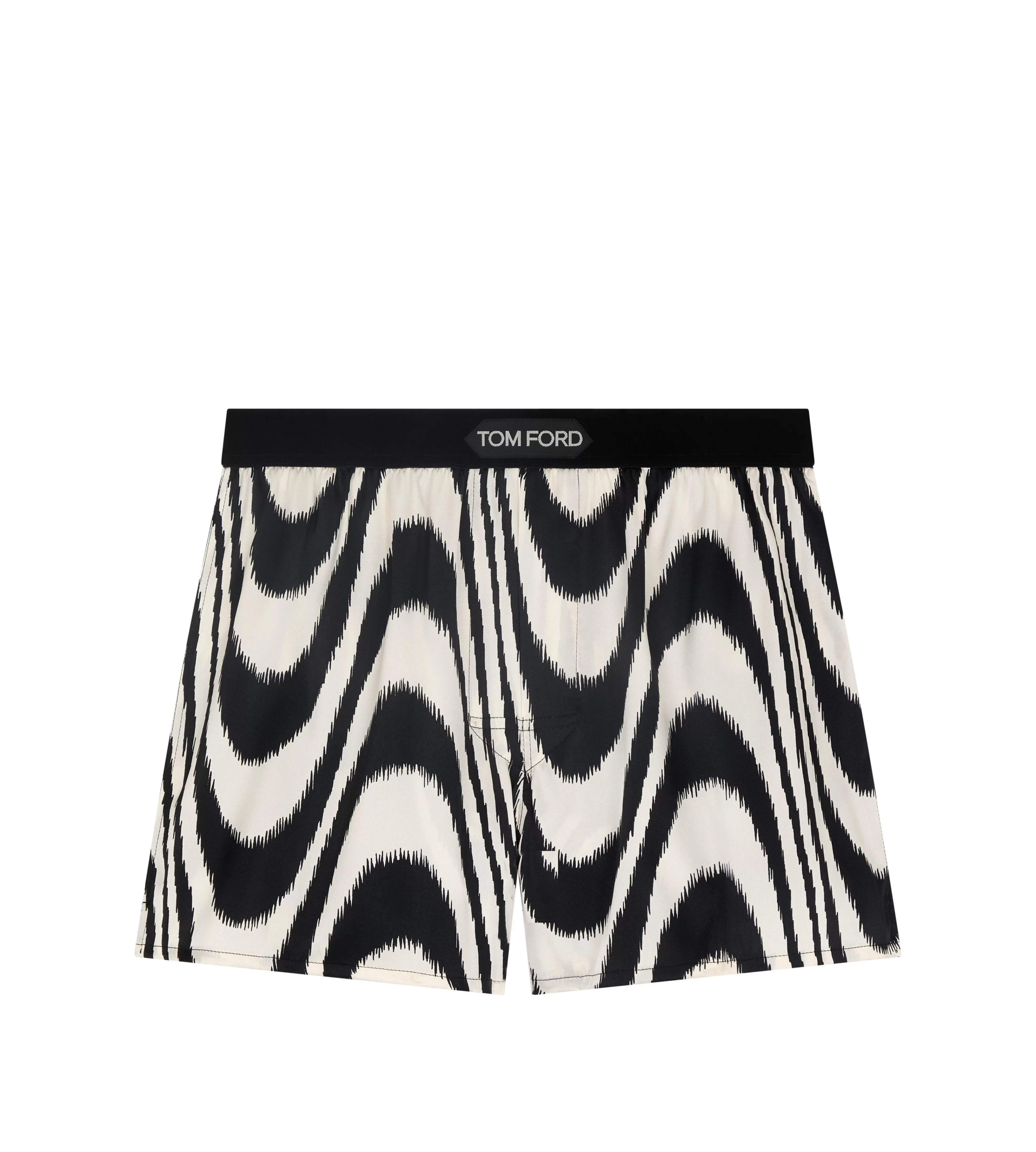 TOM FORD IKAT WAVE SILK BOXERS BLACK + WHITE^MEN BOXERS