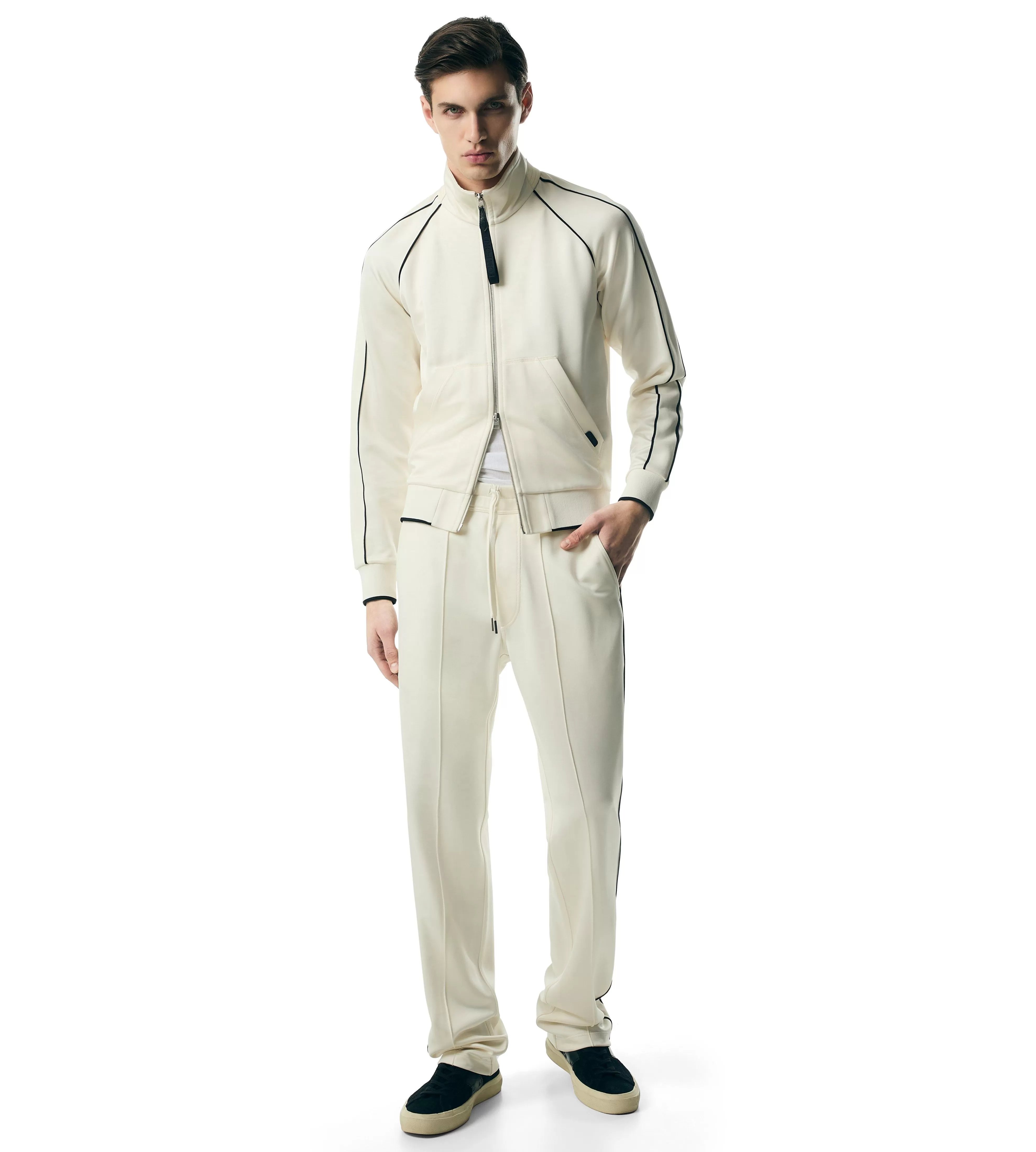 TOM FORD JERSEY ZIP THROUGH WITH PIPING ^MEN Outerwear