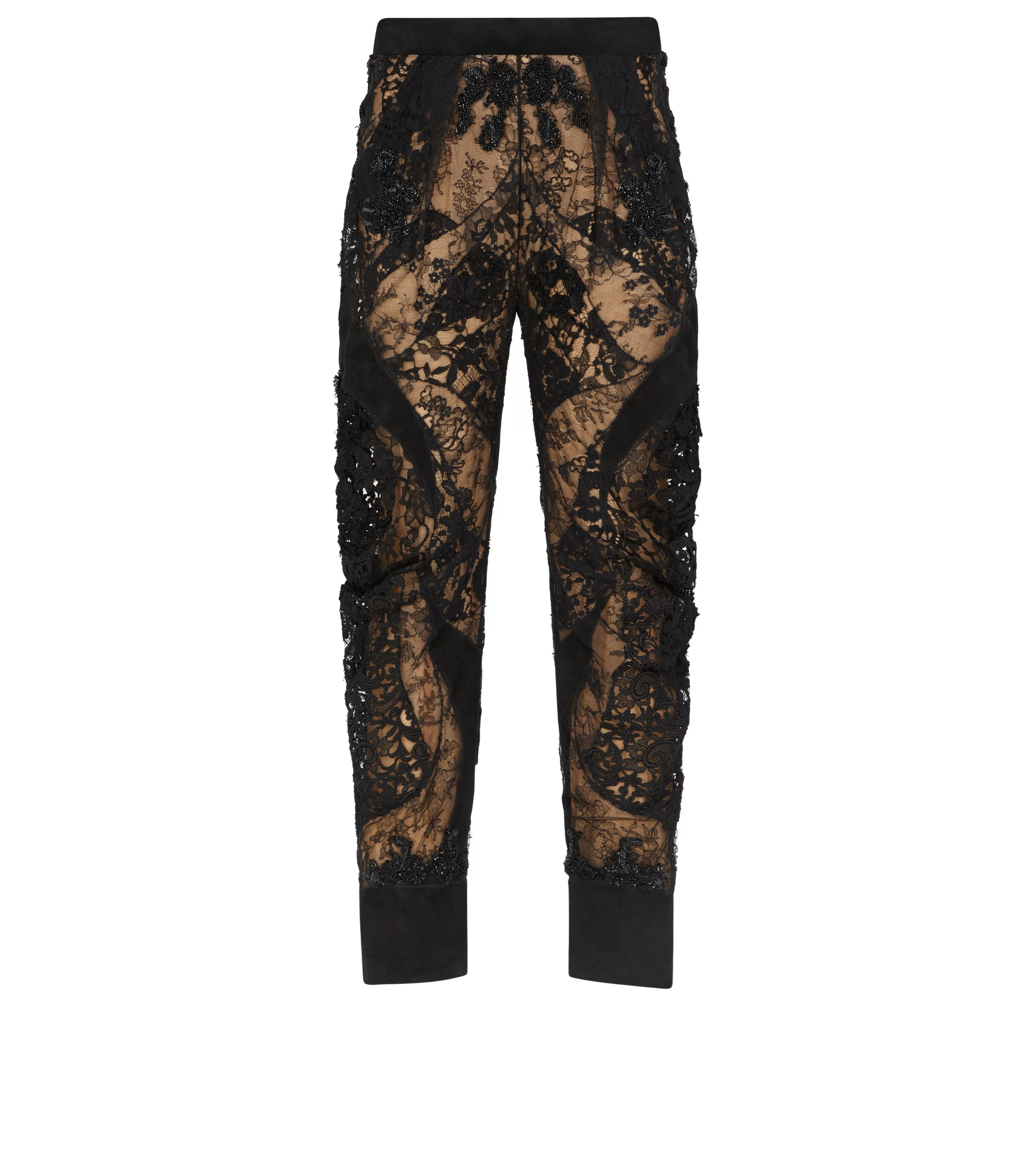 TOM FORD LACE PATCHWORK & JET EMBROIDERY PANTS BLACK^WOMEN Pants & Shorts