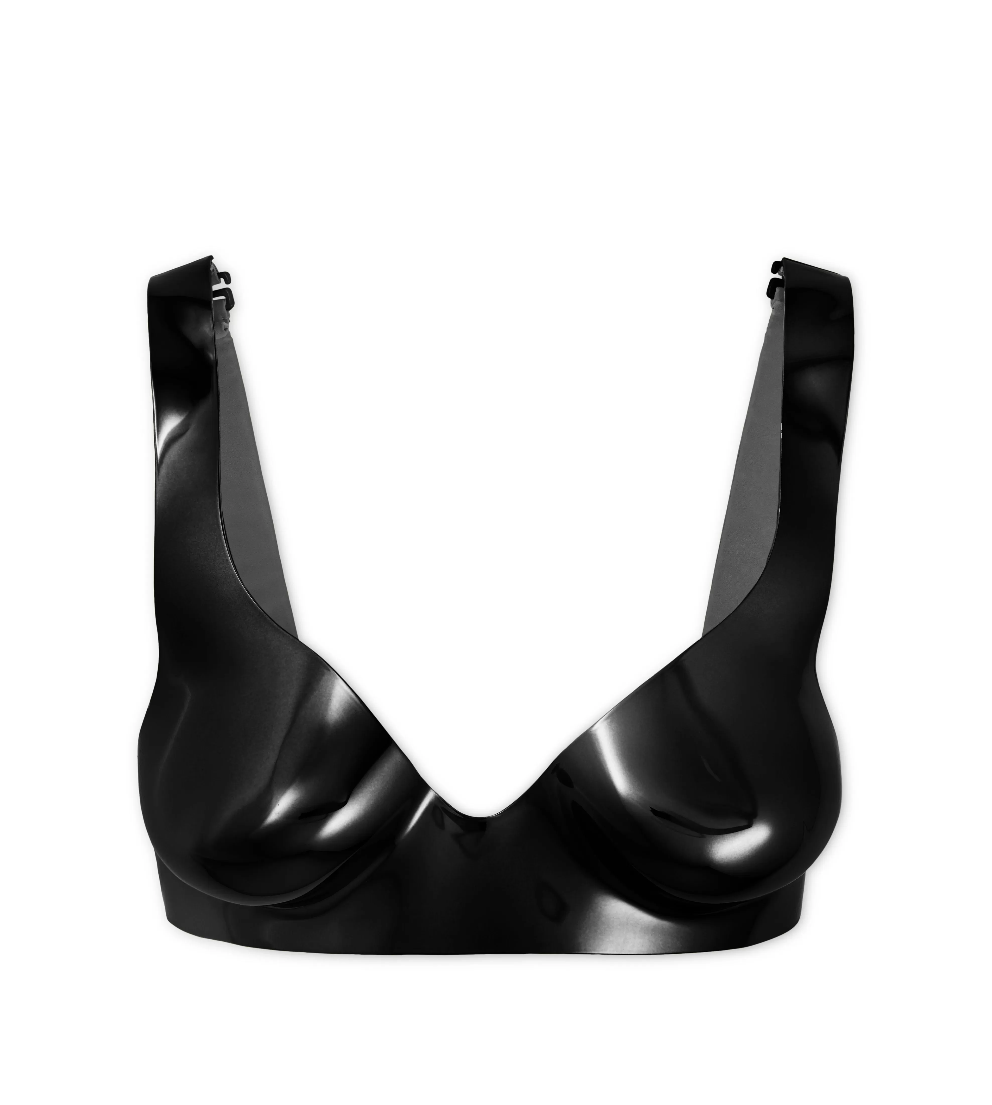 TOM FORD LACQUERED CHROMED ACRYLIC ANATOMICAL BRA BLACK^WOMEN Tops