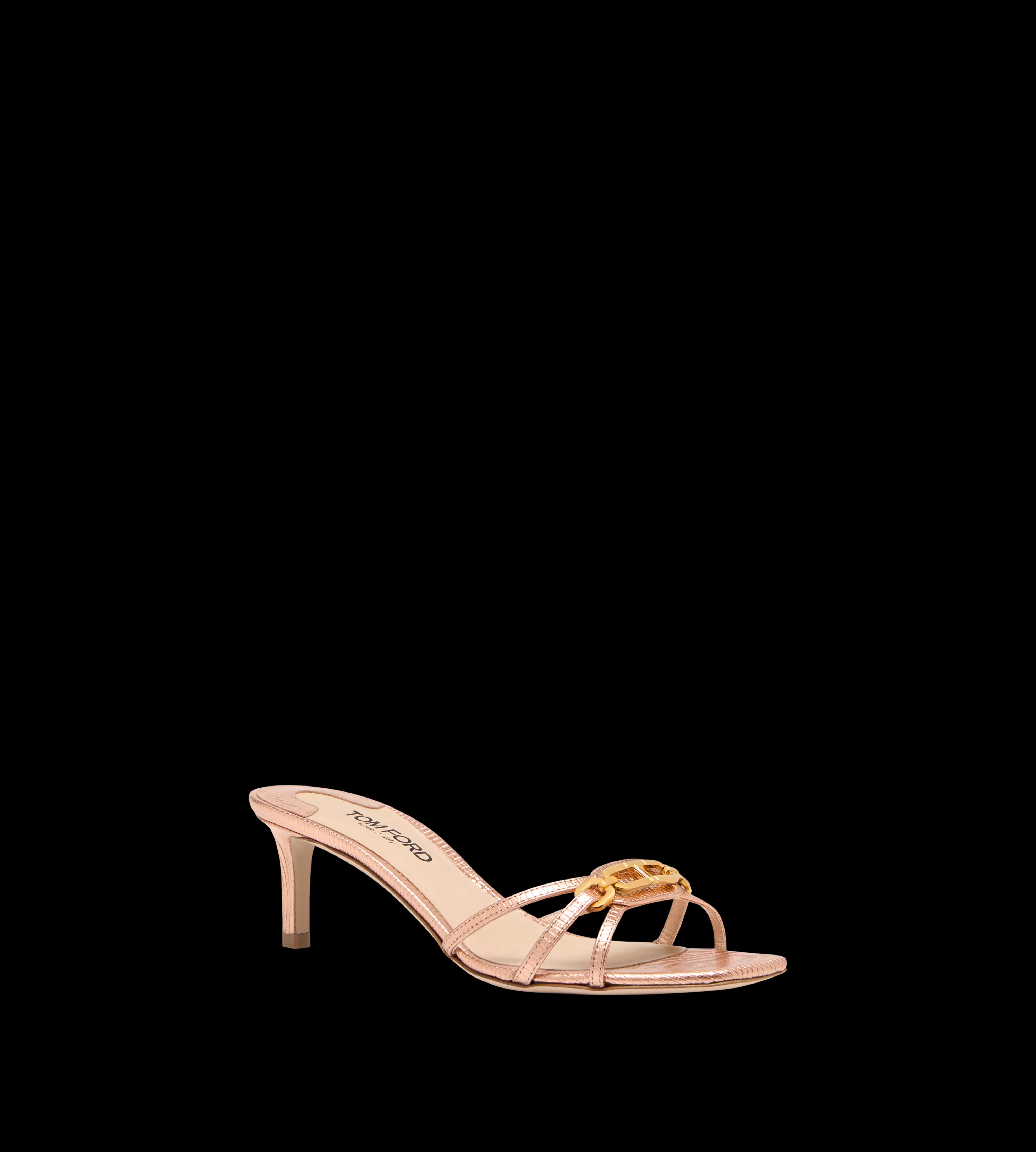 TOM FORD LAMINATED STAMPED LIZARD LEATHER WHITNEY MULE ROSE GOLD^WOMEN | WOMEN | WOMEN Sandals | JETSETTER EDIT | SPRING 24