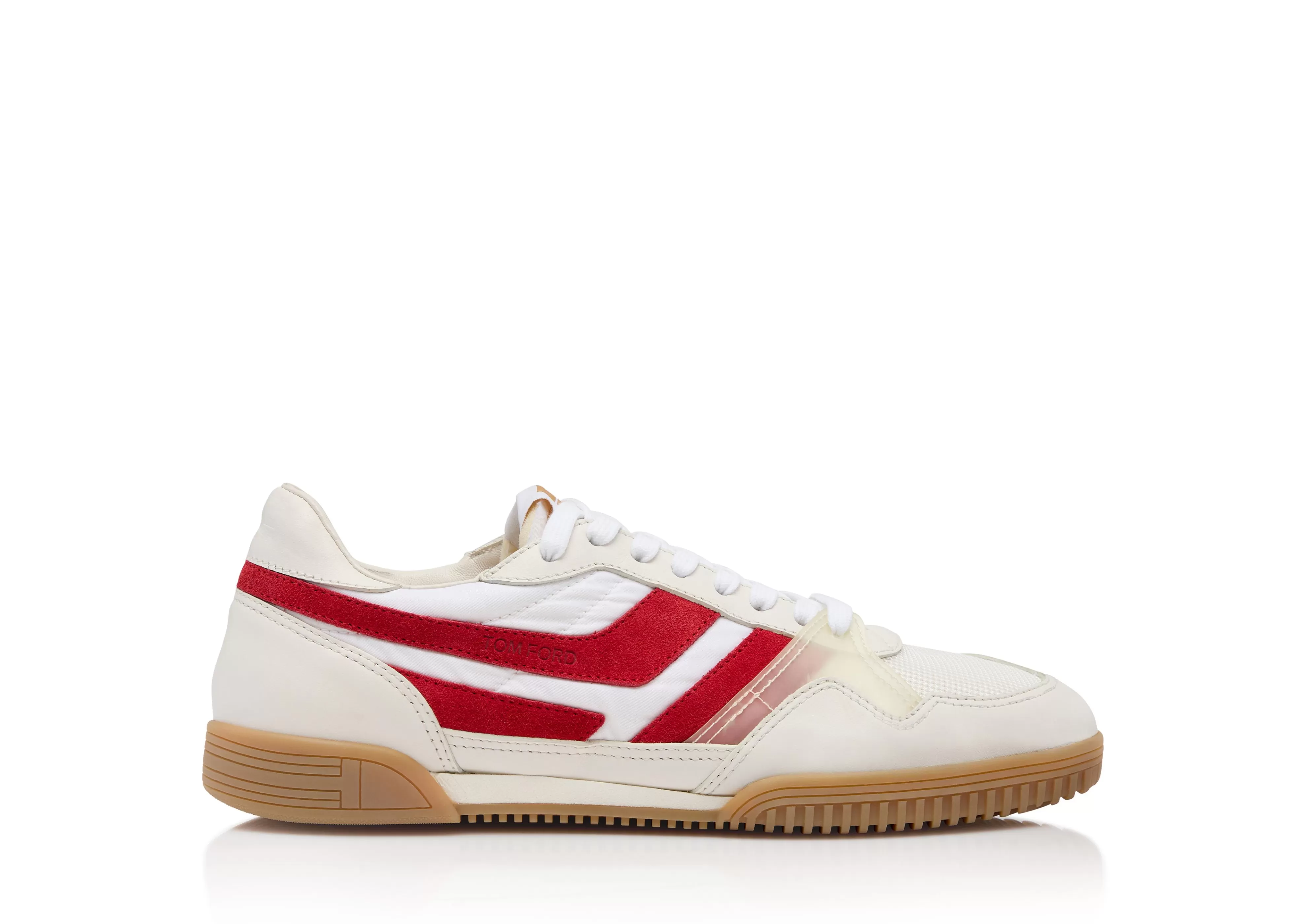 TOM FORD LEATHER + NYLON JACKSON SNEAKER WHITE + RED^MEN Sneakers