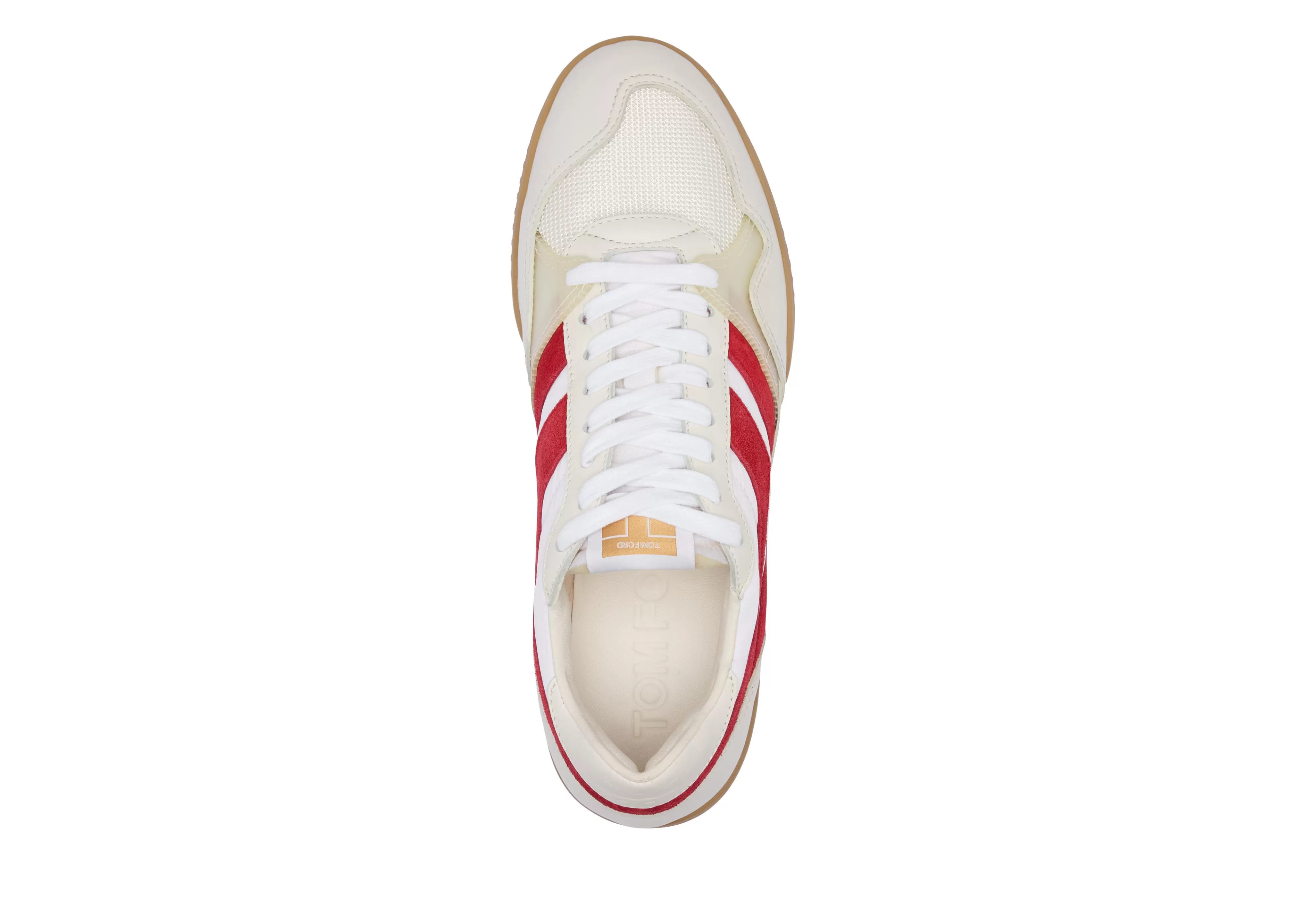 TOM FORD LEATHER + NYLON JACKSON SNEAKER WHITE + RED^MEN Sneakers