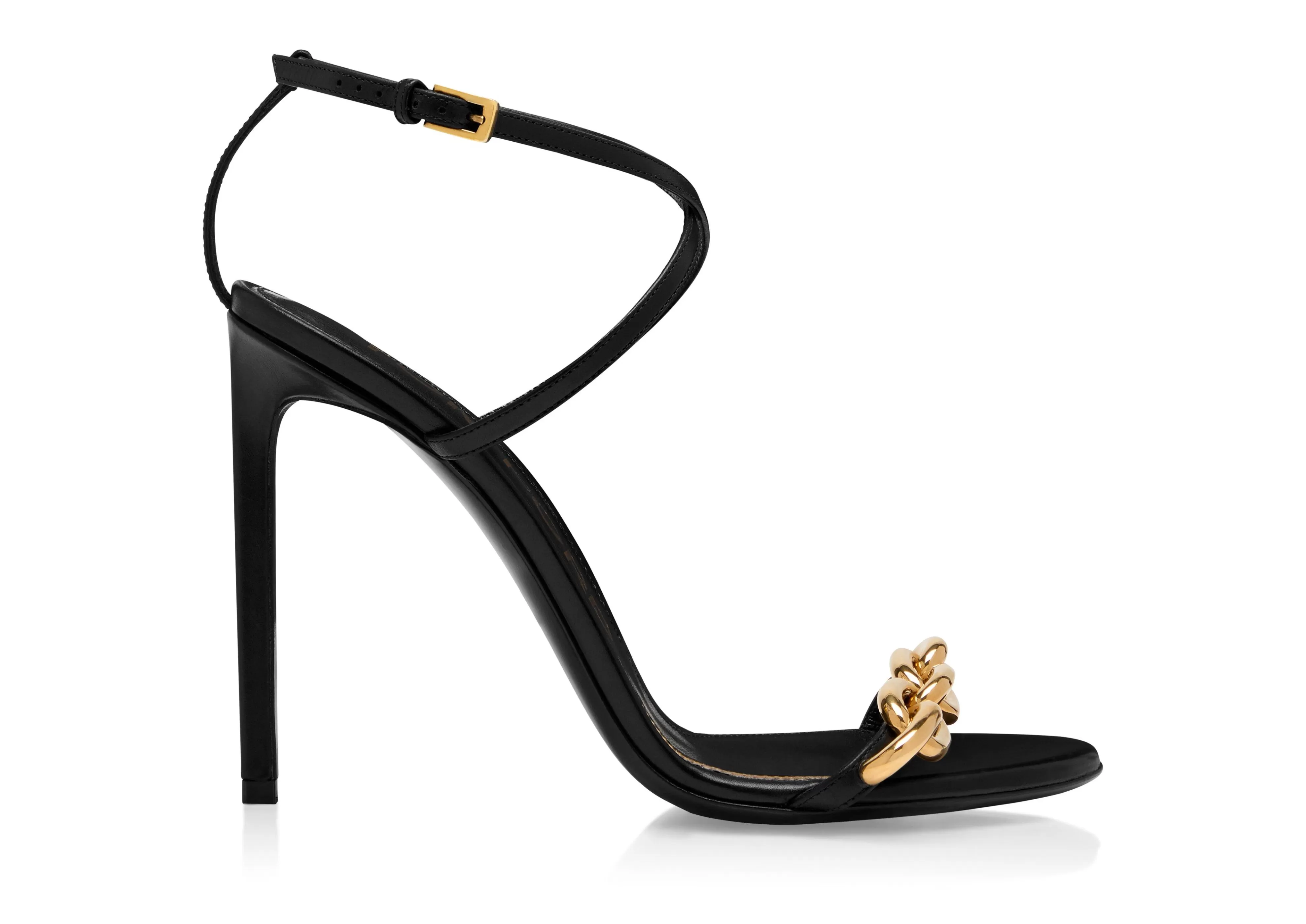 TOM FORD LEATHER CHAIN SANDAL BLACK^WOMEN Sandals