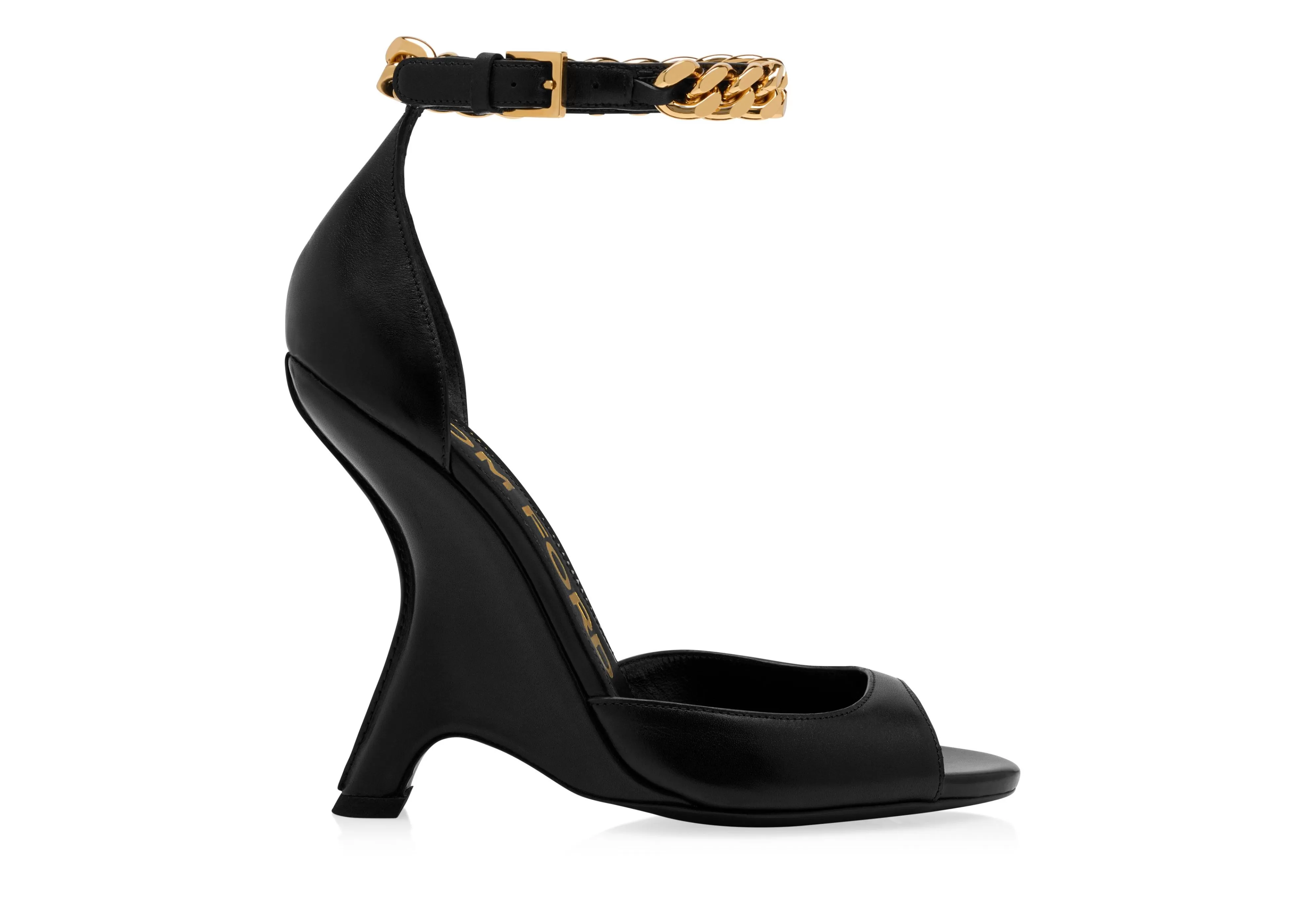 TOM FORD LEATHER CHAIN SANDAL BLACK^WOMEN Sandals