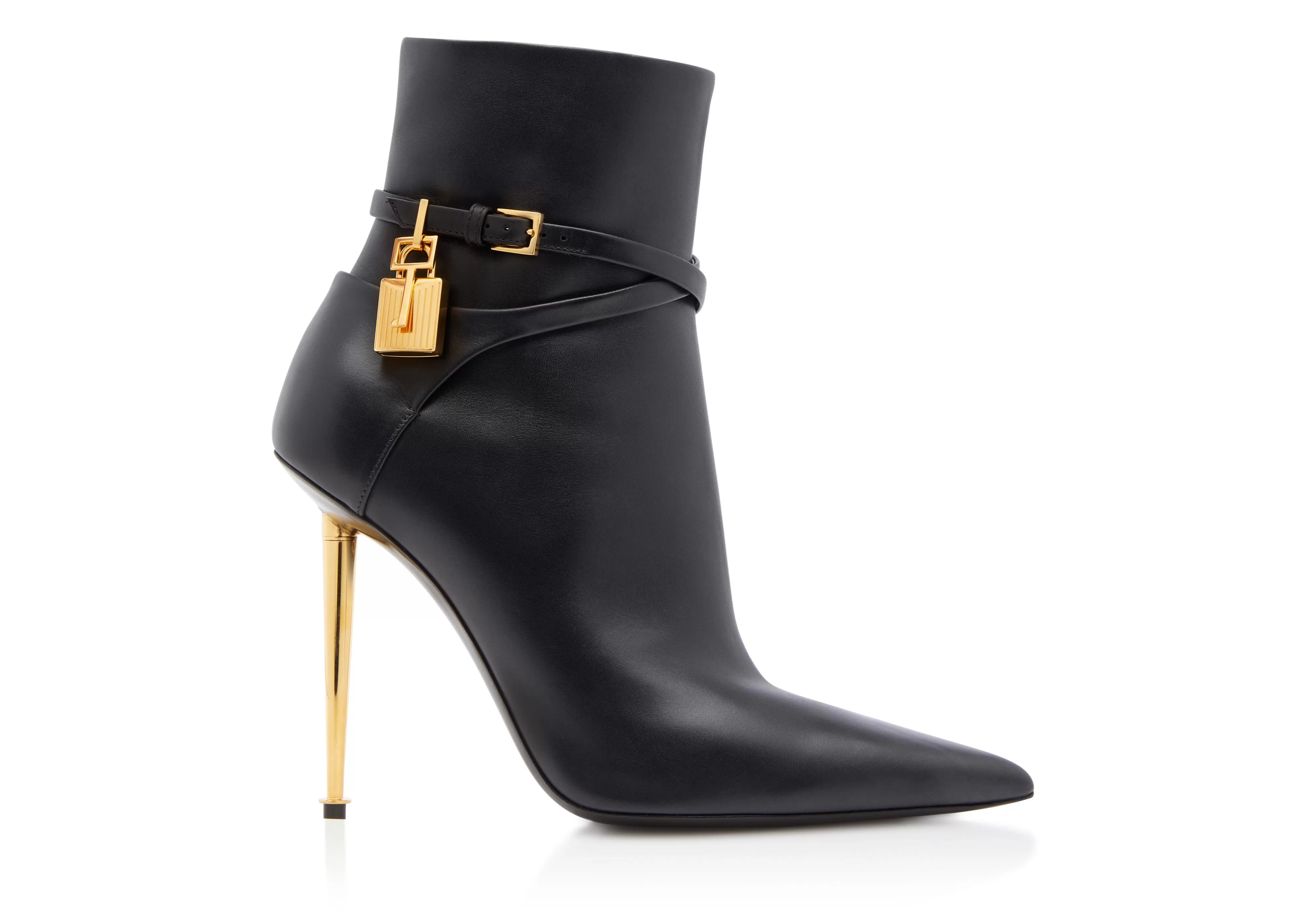 TOM FORD LEATHER PADLOCK ANKLE BOOT BLACK^WOMEN | WOMEN Boots | The Padlock