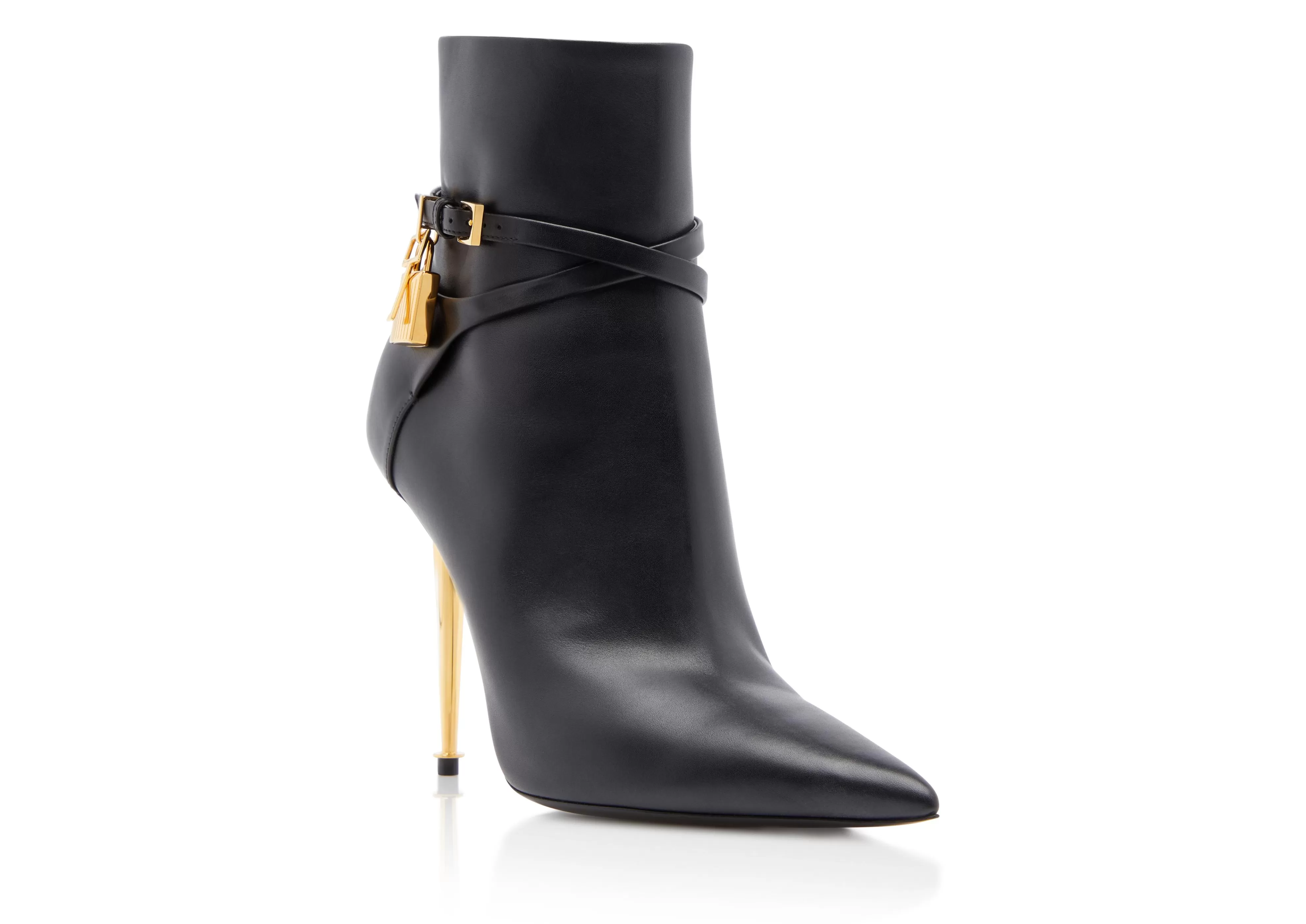 TOM FORD LEATHER PADLOCK ANKLE BOOT BLACK^WOMEN | WOMEN Boots | The Padlock