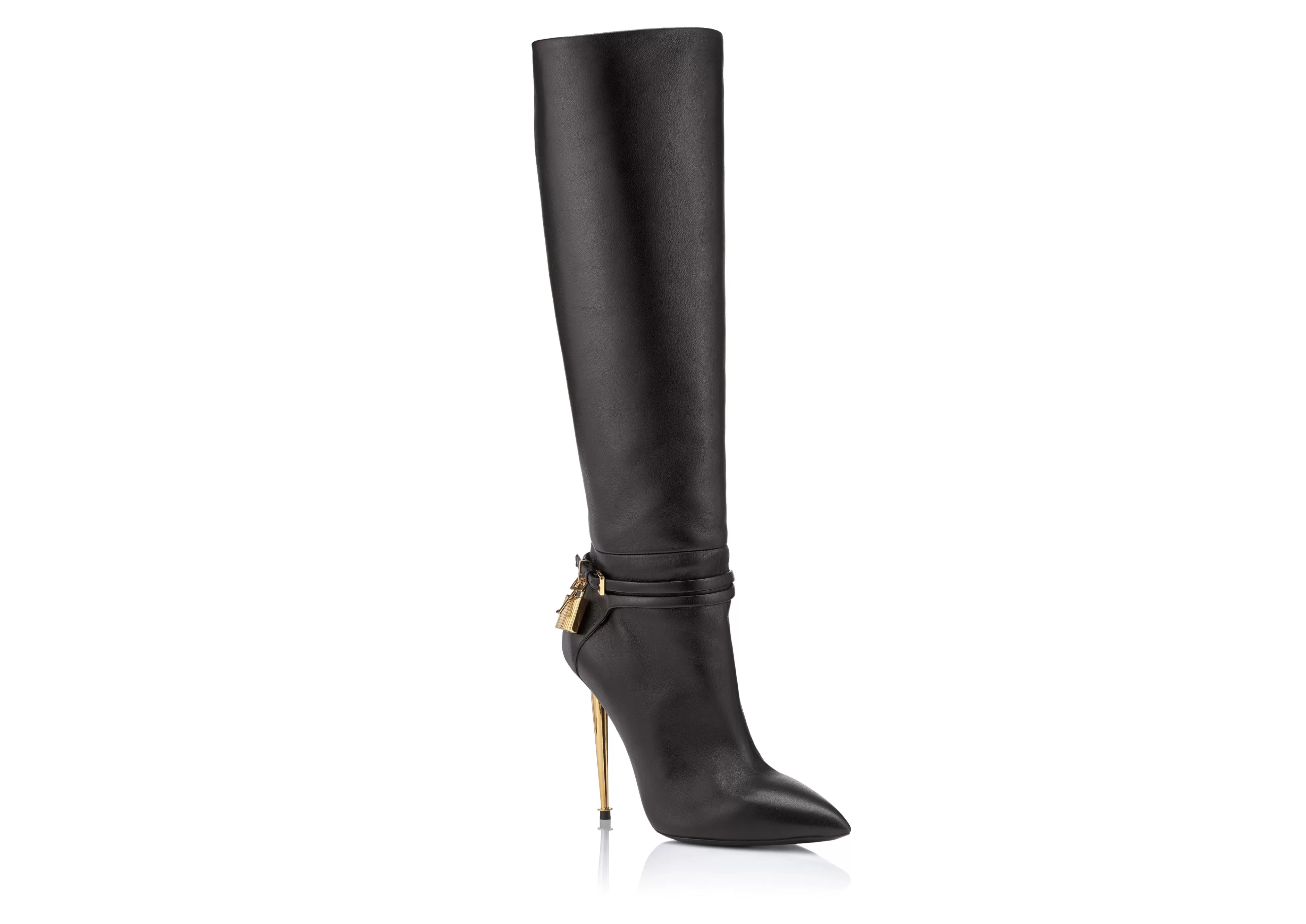 TOM FORD LEATHER PADLOCK BOOT BLACK^WOMEN | WOMEN Boots | The Padlock