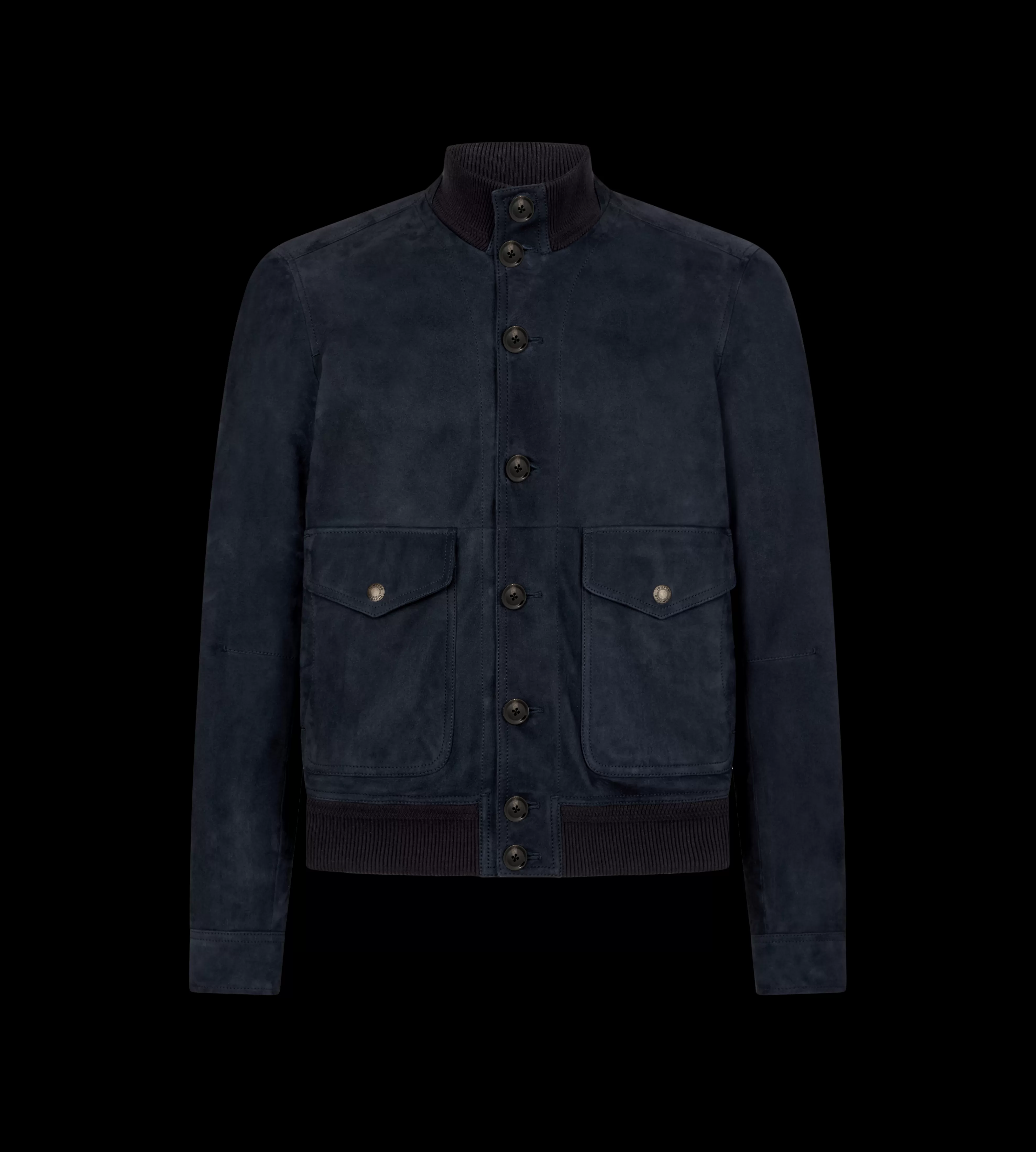 TOM FORD LIGHT SUEDE BUTTON THROUGH BOMBER NAVY^MEN Outerwear