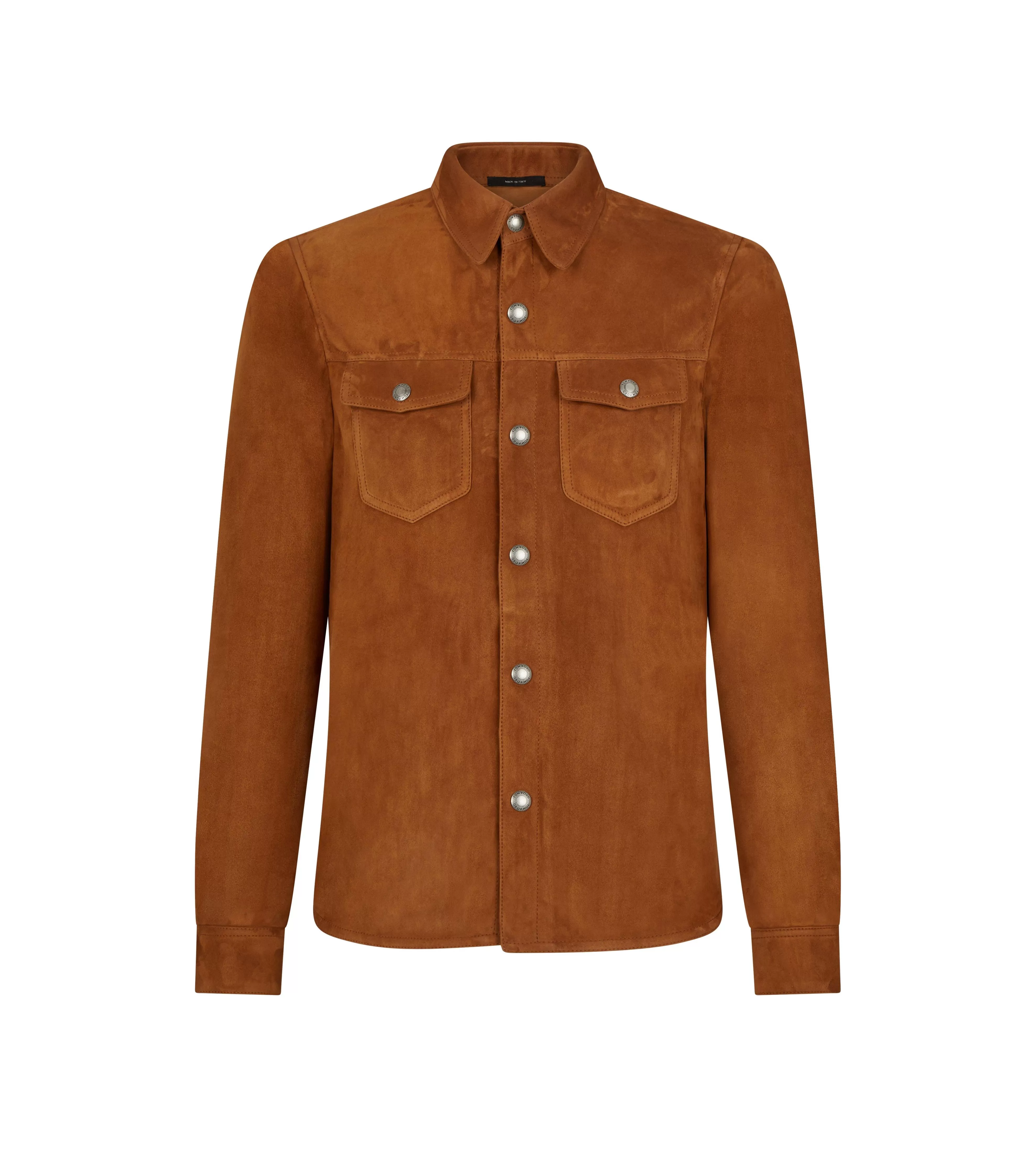 TOM FORD LIGHT SUEDE OUTERSHIRT TOBACCO^MEN | MEN Shirts | Outerwear