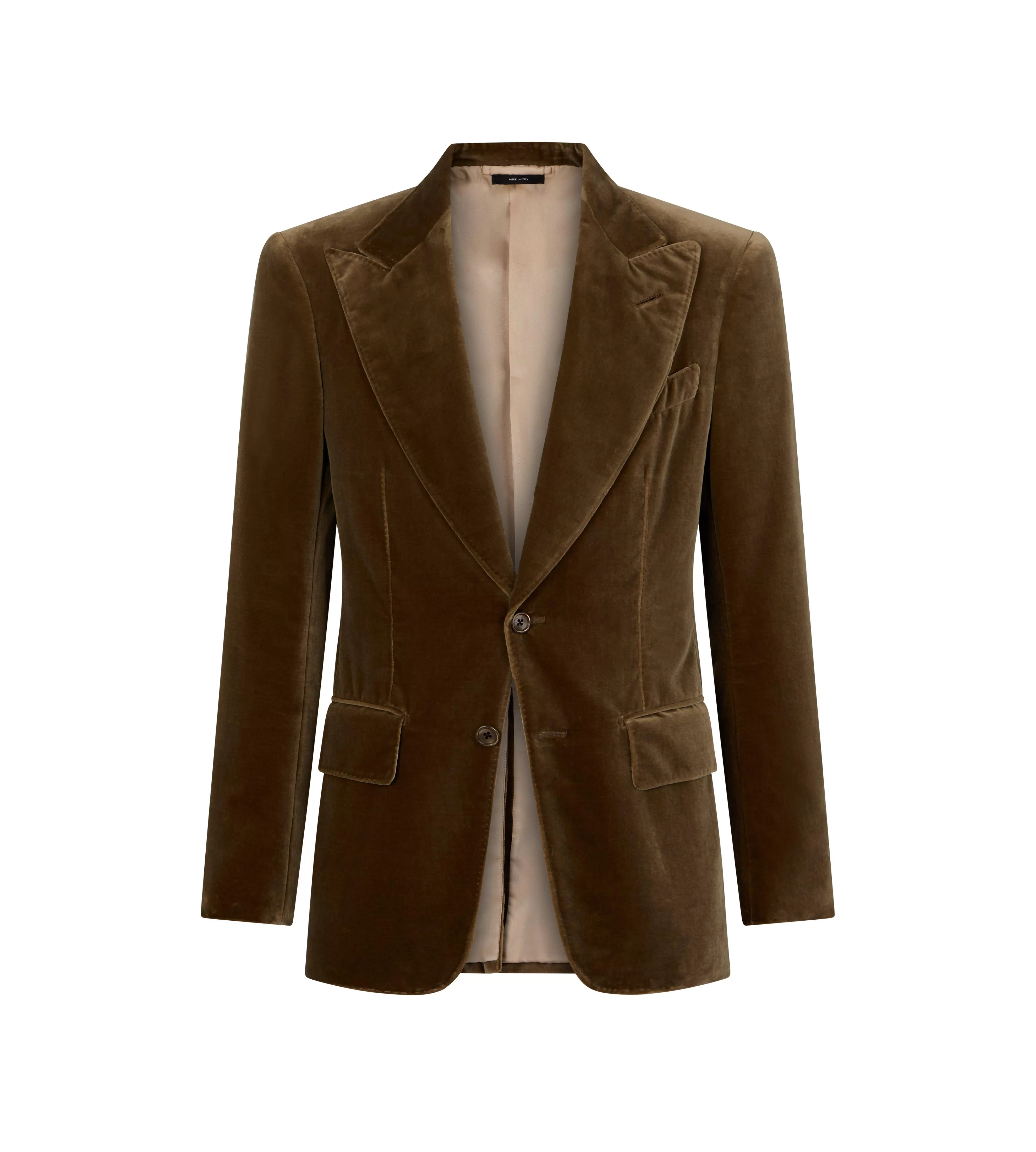 TOM FORD LIGHT VELVET ATTICUS JACKET KHAKI^MEN Jackets