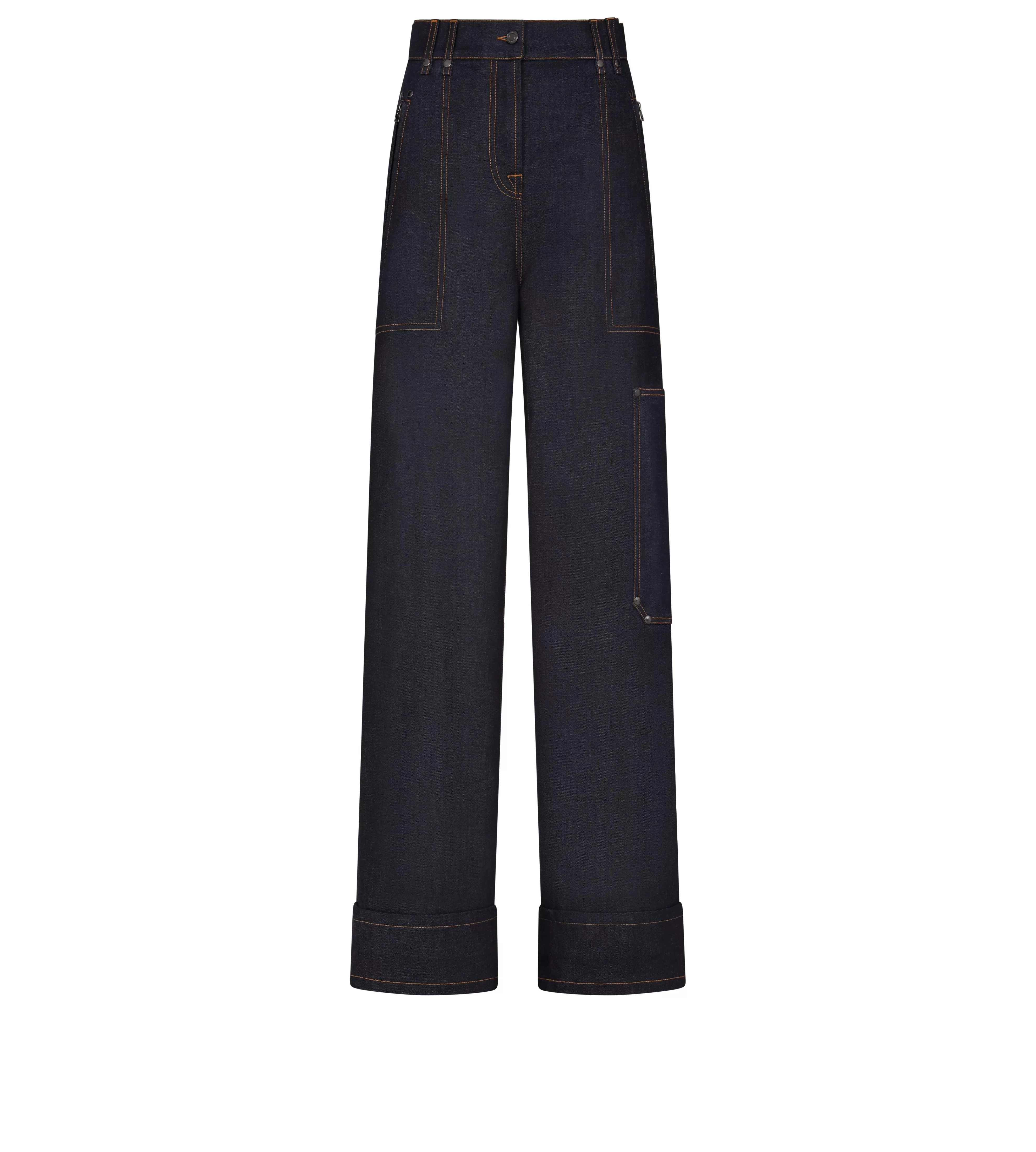 TOM FORD LIGHTWEIGHT DENIM WIDE LEG PANTS DARK INDIGO^WOMEN | WOMEN Jeans | Pants & Shorts