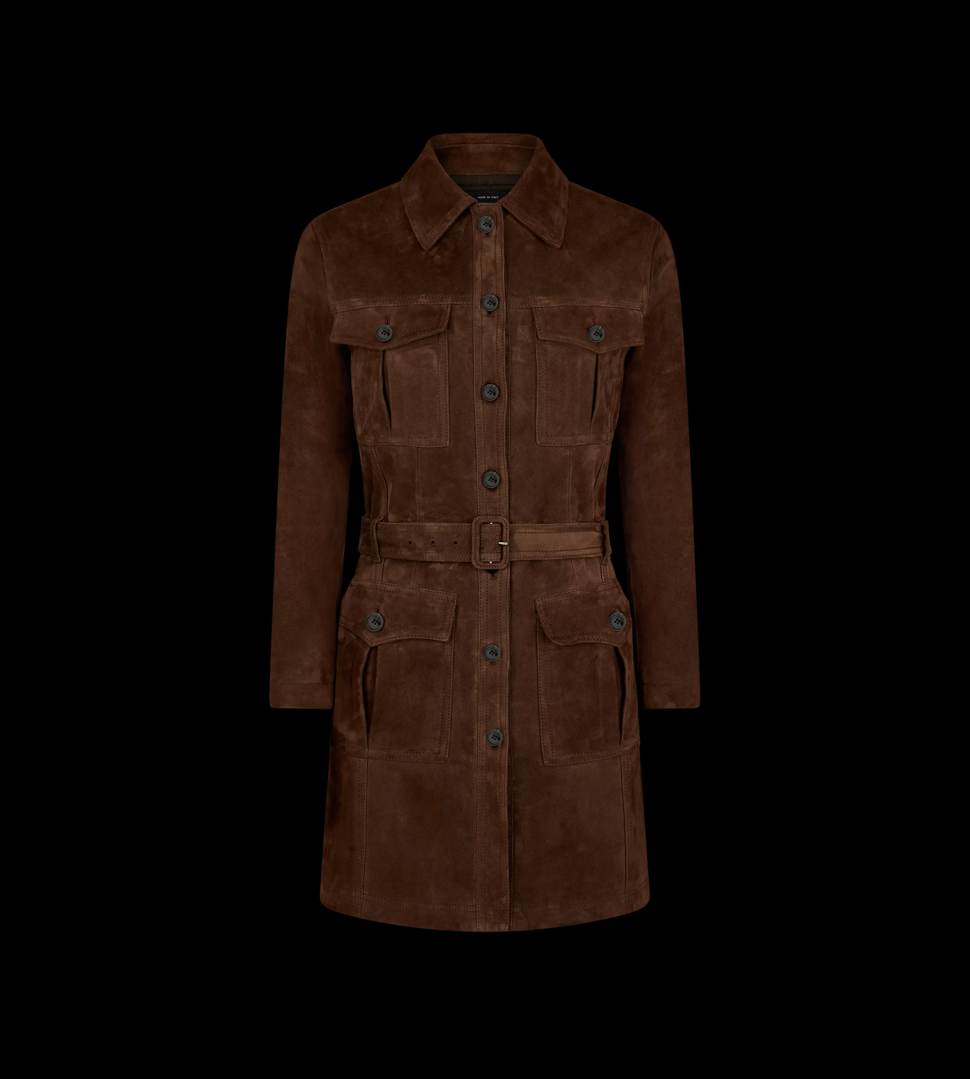 TOM FORD LIGHTWEIGHT SOFT SUEDE SAFARI COAT CHOCOLATE^WOMEN | WOMEN Outerwear | SPRING 24