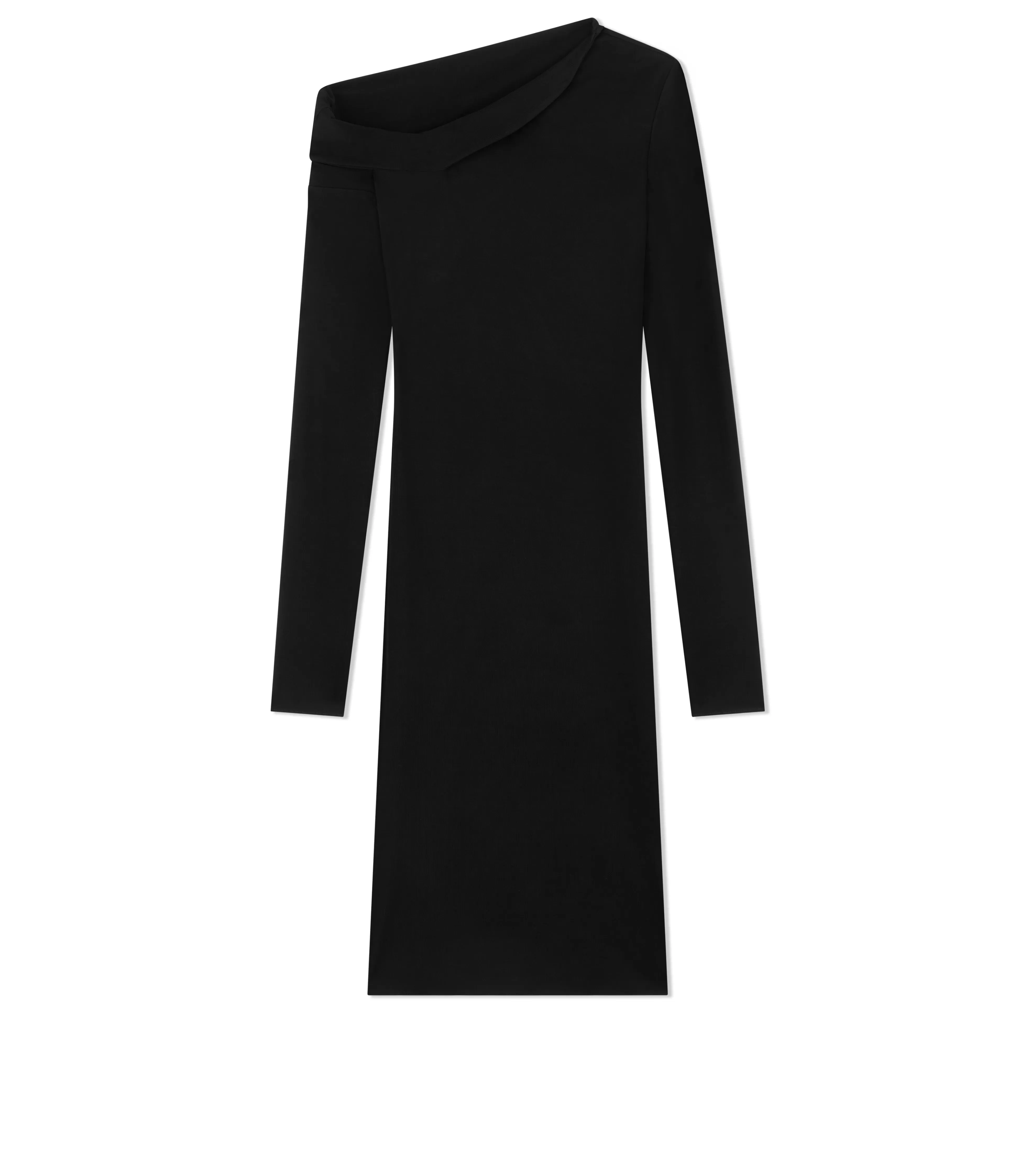 TOM FORD LOOSE MICROCOSTA JERSEY OFF THE SHOULDER COCKTAIL DRESS BLACK^WOMEN Dresses