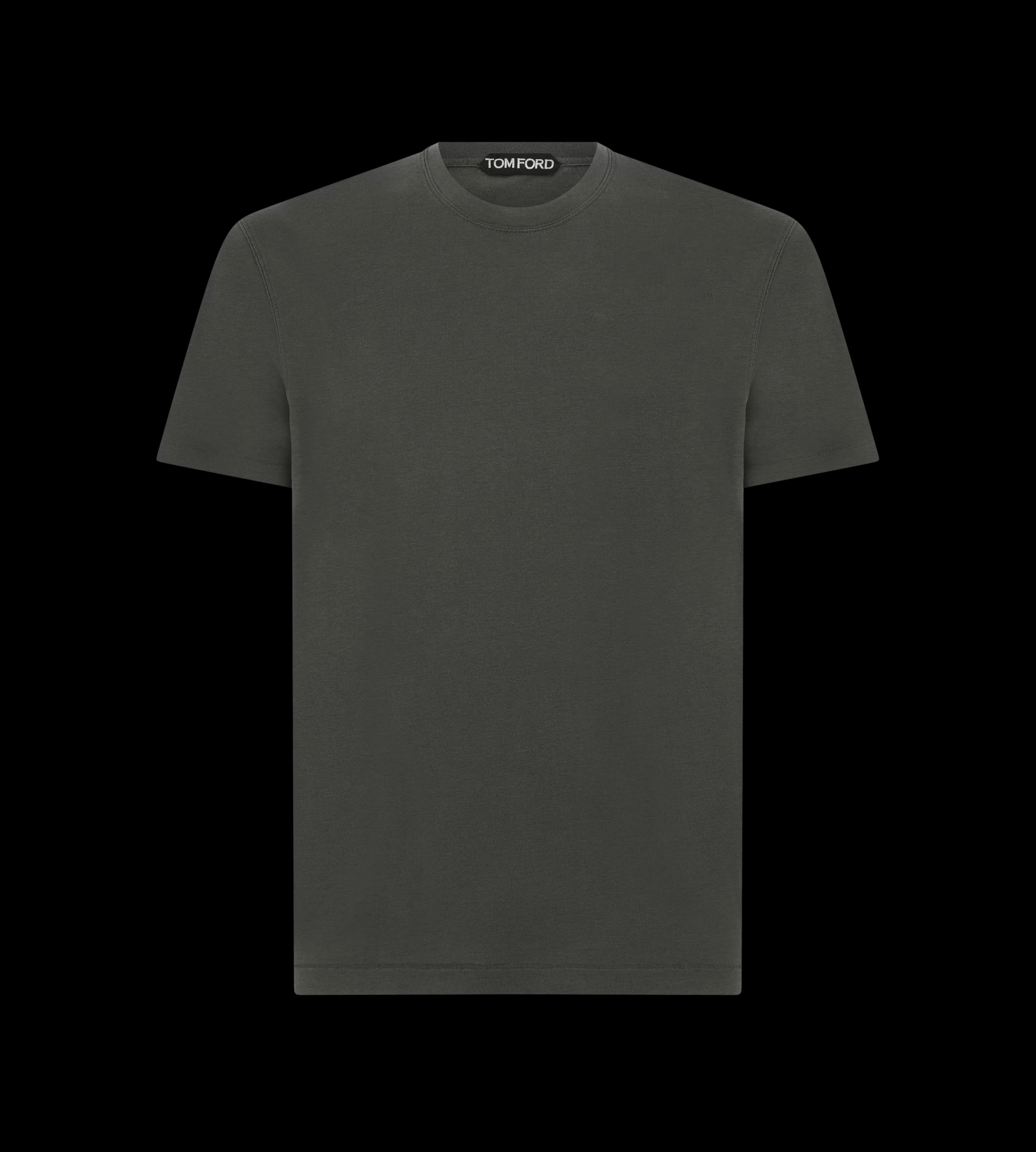 TOM FORD LYOCELL COTTON CREW T-SHIRT ANTHRACITE^MEN | MEN Knitwear | SPRING 24