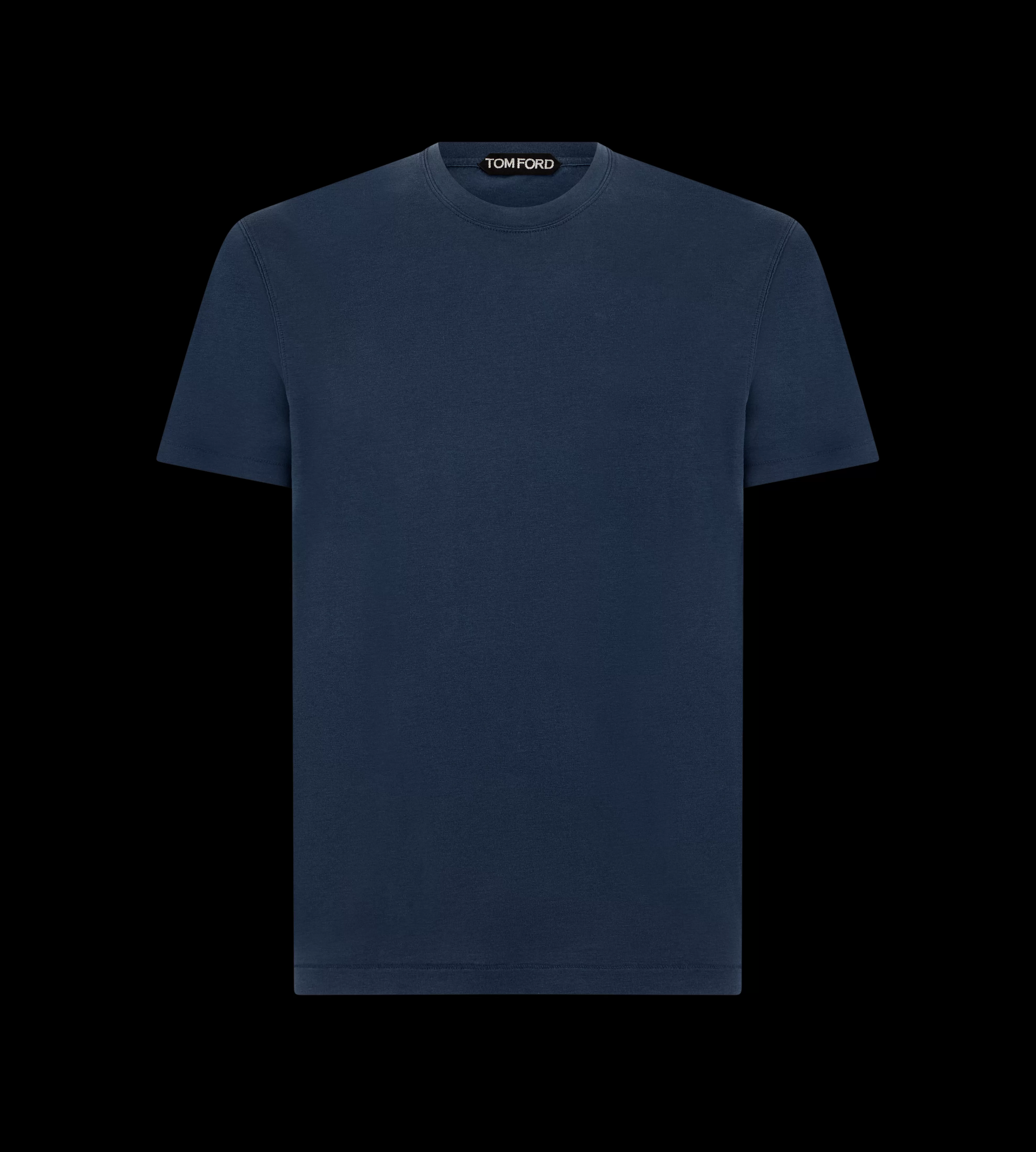 TOM FORD LYOCELL COTTON CREW T-SHIRT DARK BLUE^MEN SPRING 24