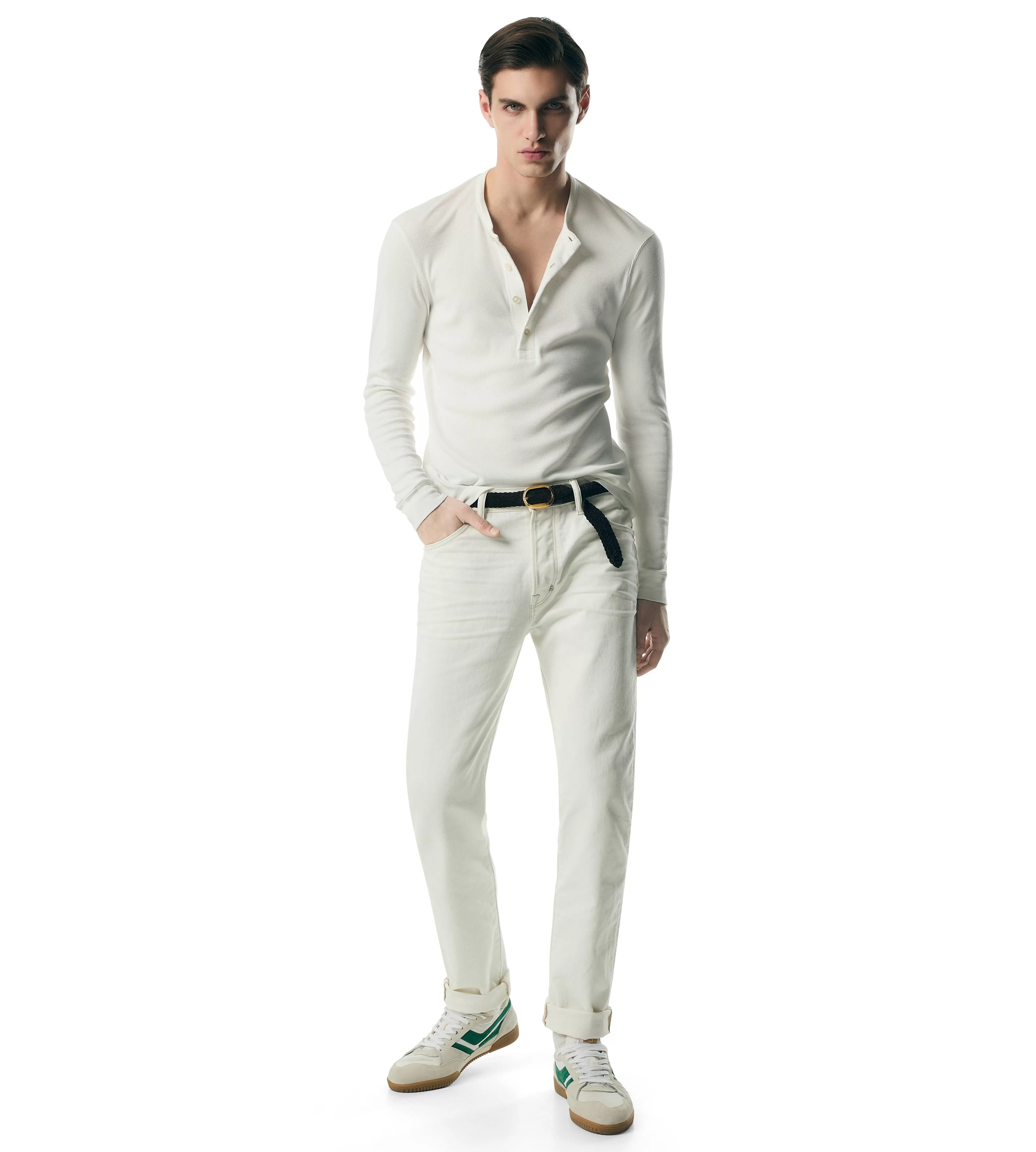 TOM FORD LYOCELL COTTON RIB HENLEY ^MEN Shirts