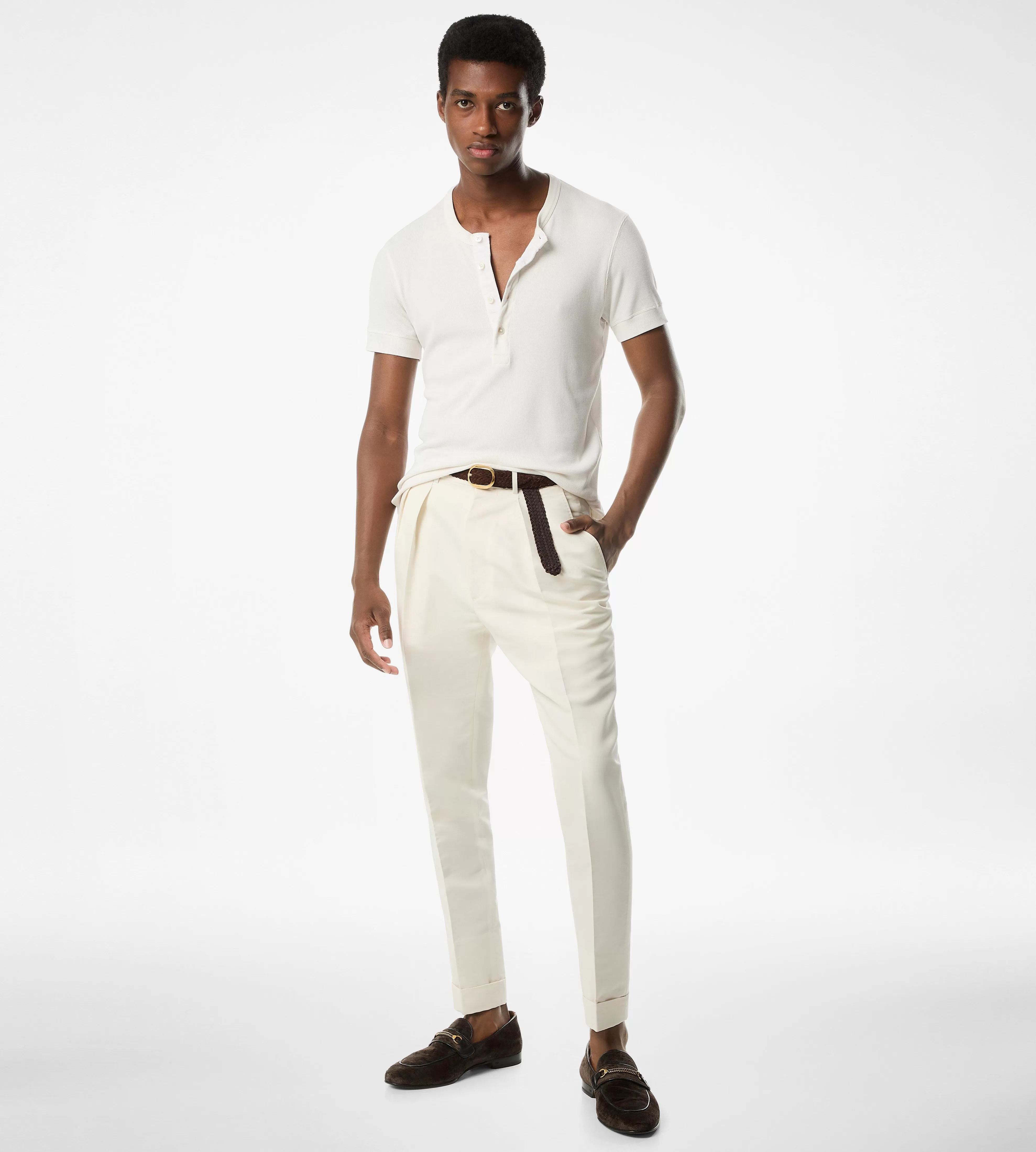 TOM FORD LYOCELL COTTON RIB HENLEY ^MEN | MEN JETSETTER EDIT | Shirts