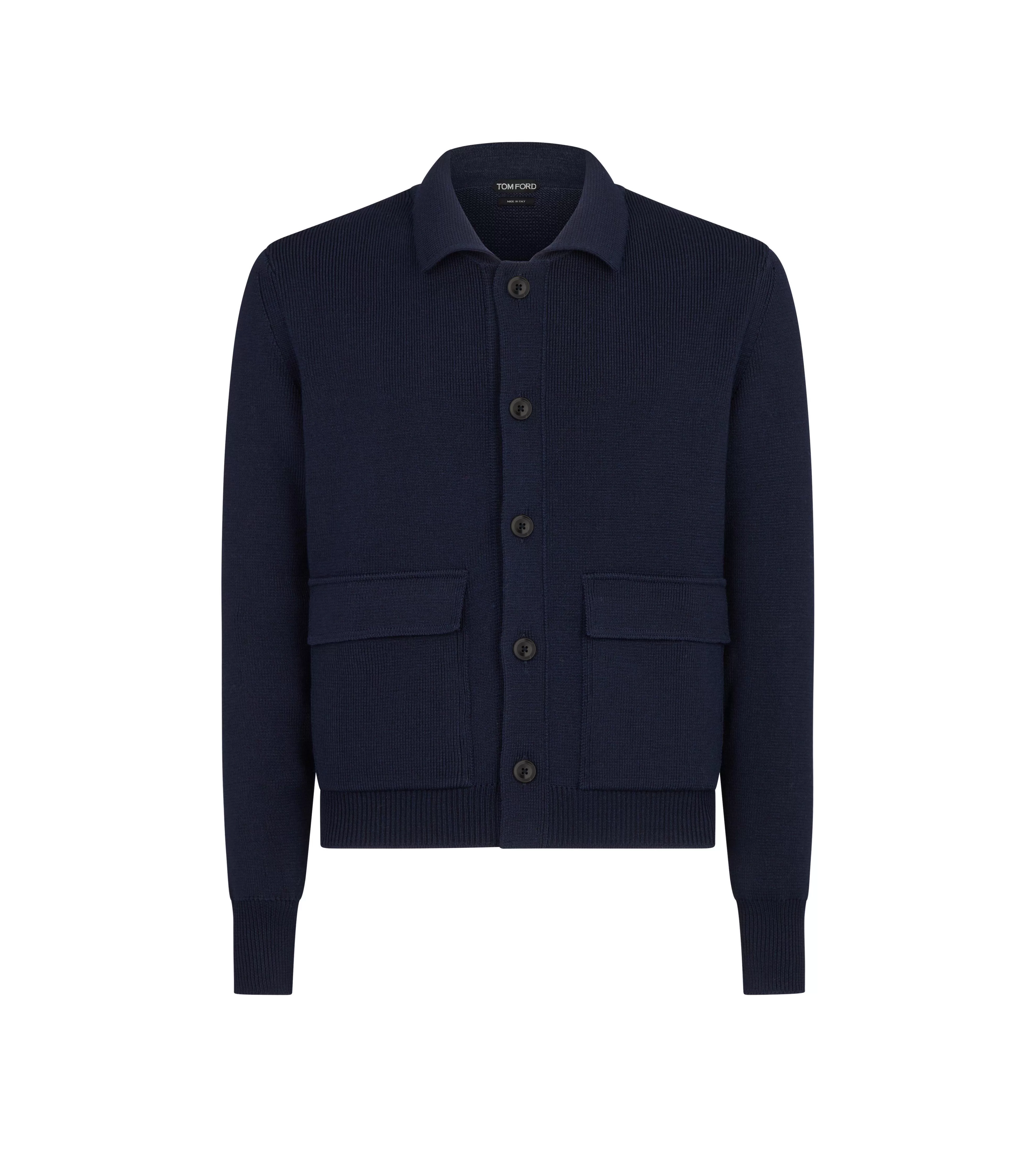 TOM FORD MERINO SILK KNITTED CHORE SHIRT INDIGO^MEN | MEN Knitwear | Shirts