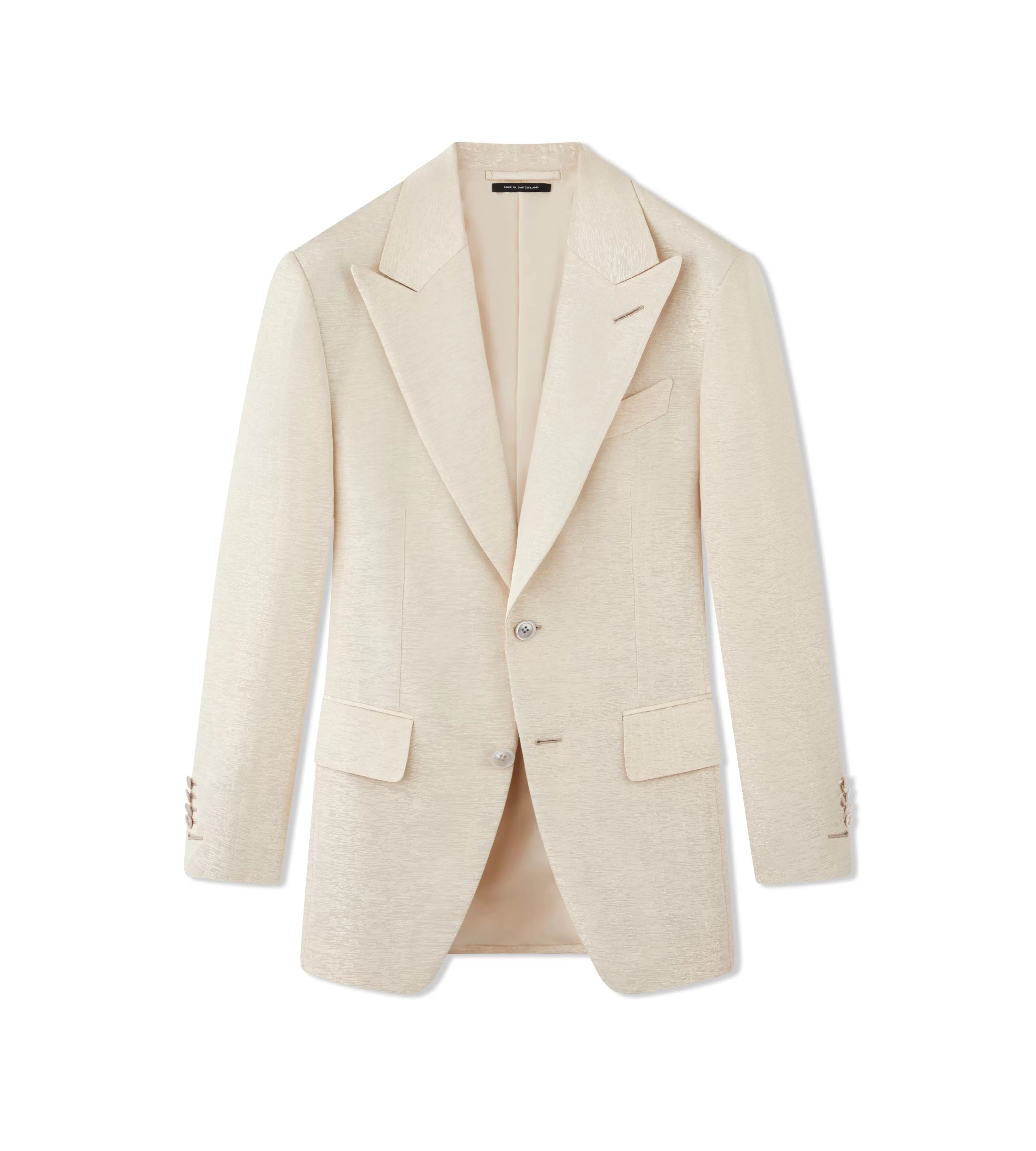 TOM FORD METALLIC SLUB MOIRE ATTICUS JACKET CREAM WHITE^MEN | MEN Evening | Jackets