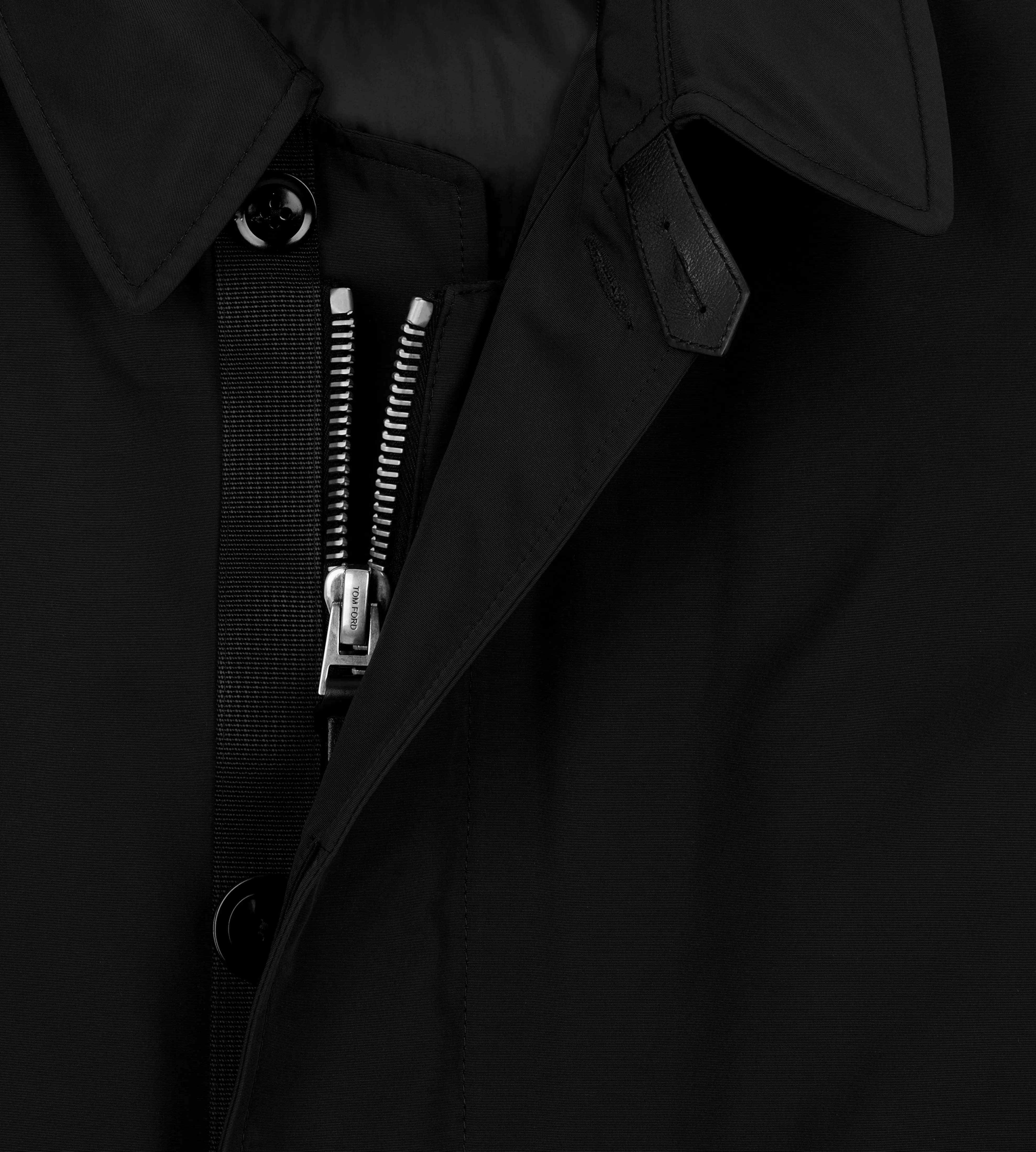 TOM FORD MICRO FAILLE RAINCOAT BLACK^MEN Outerwear